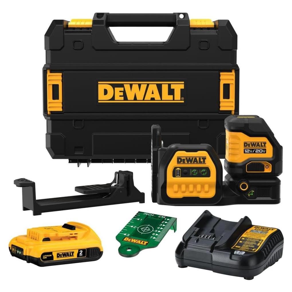 Nivel Láser Cruzado Verde DEWALT 20V MAX Kit DCLE34020G