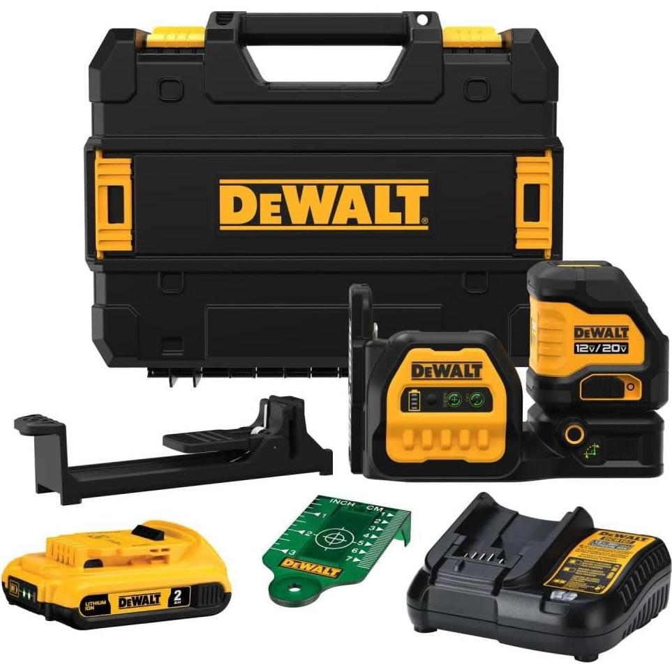 Nivel Láser Cruzado Verde DEWALT 20V MAX Kit DCLE34020G