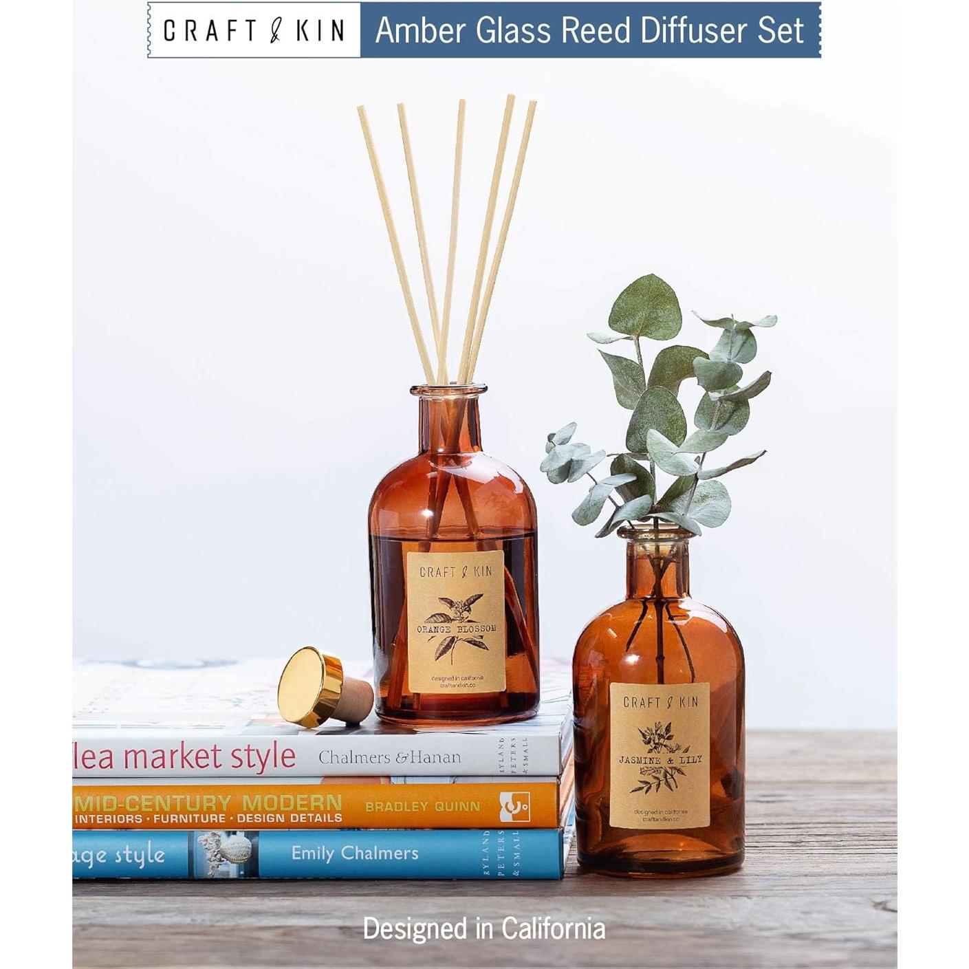 Difusor de caña Craft & Kin 163 ml Jazmín y Lirio Aromático