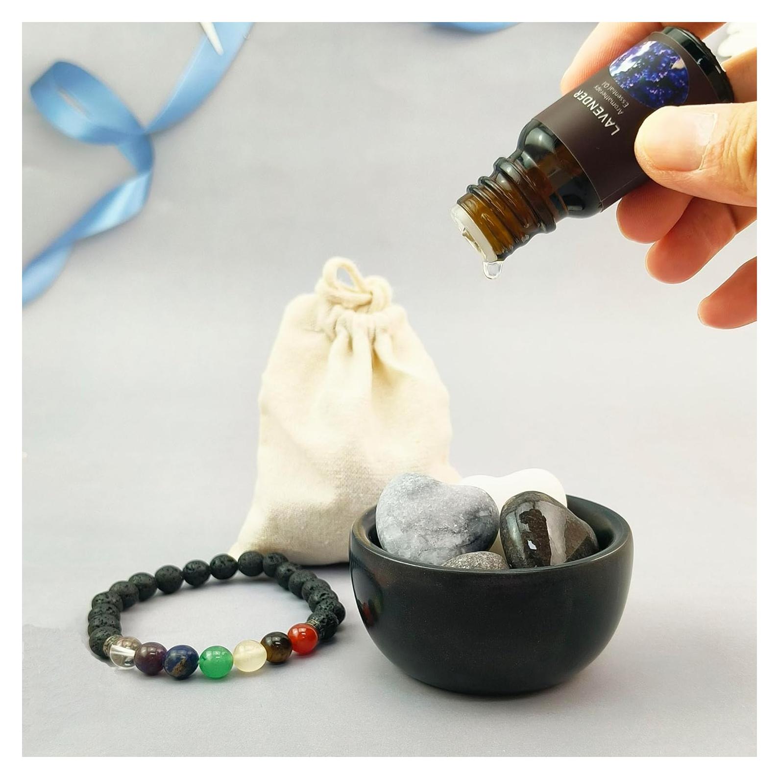 Difusor de Aromas Pasivo de Piedra Genérico con Aceite de Lavanda