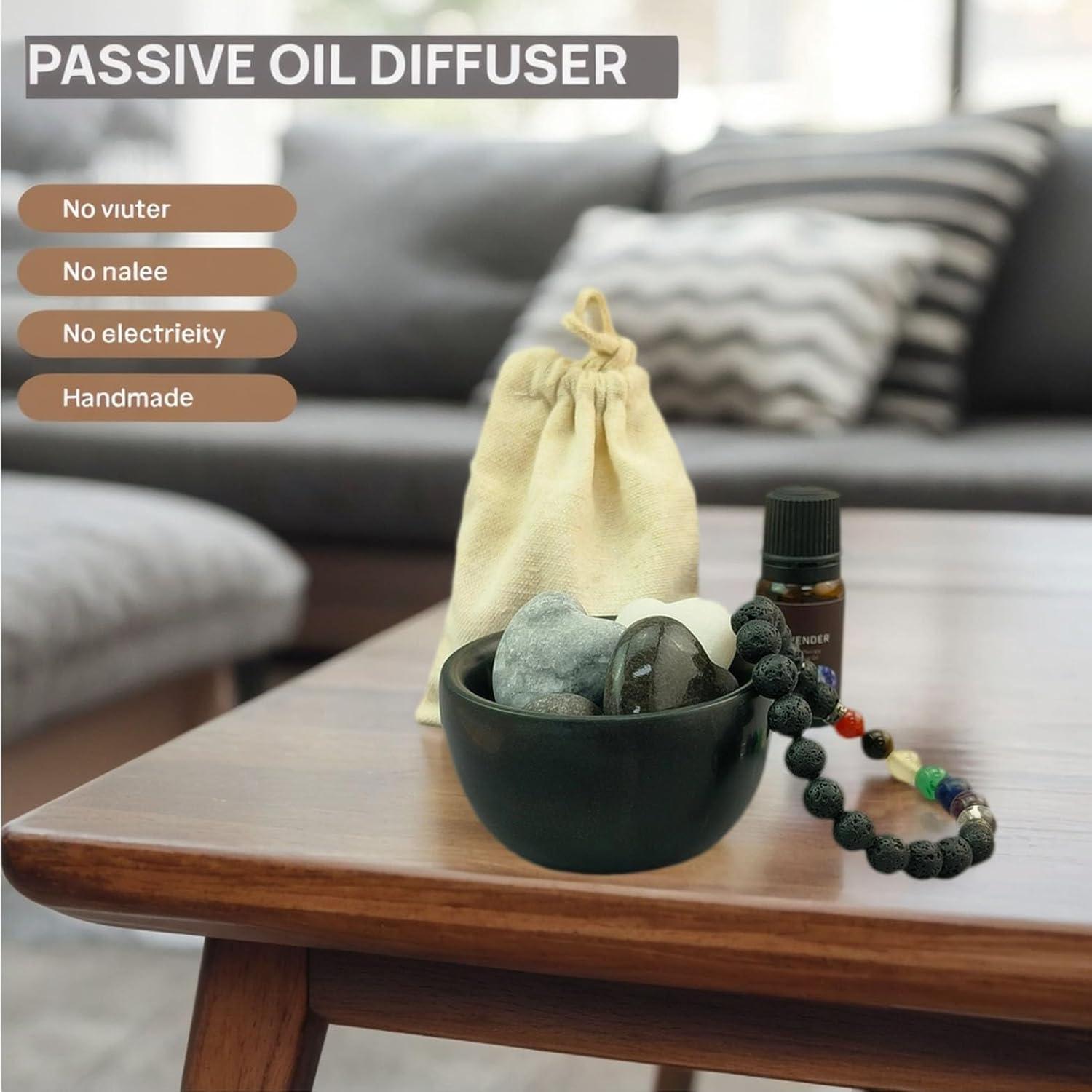 Difusor de Aromas Pasivo de Piedra Genérico con Aceite de Lavanda