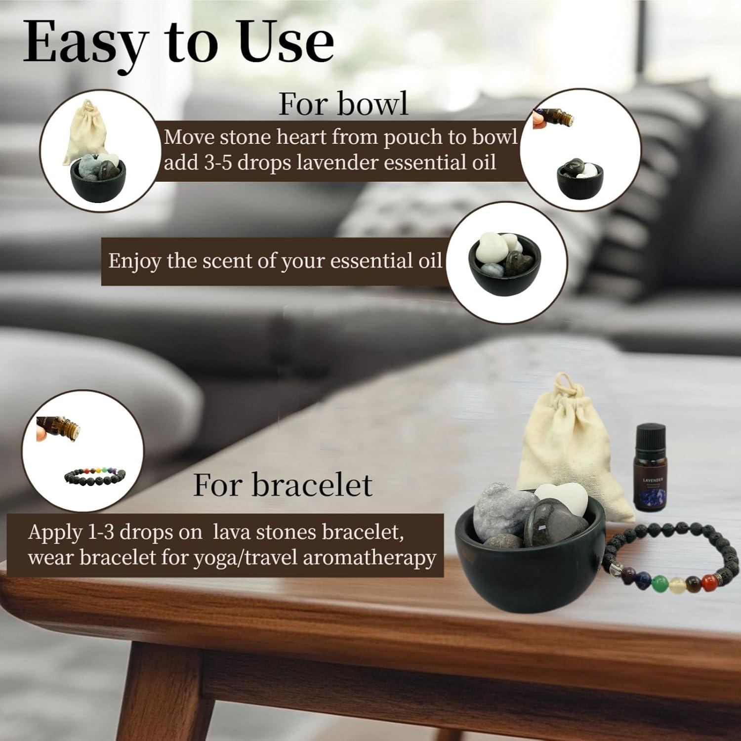 Difusor de Aromas Pasivo de Piedra Genérico con Aceite de Lavanda