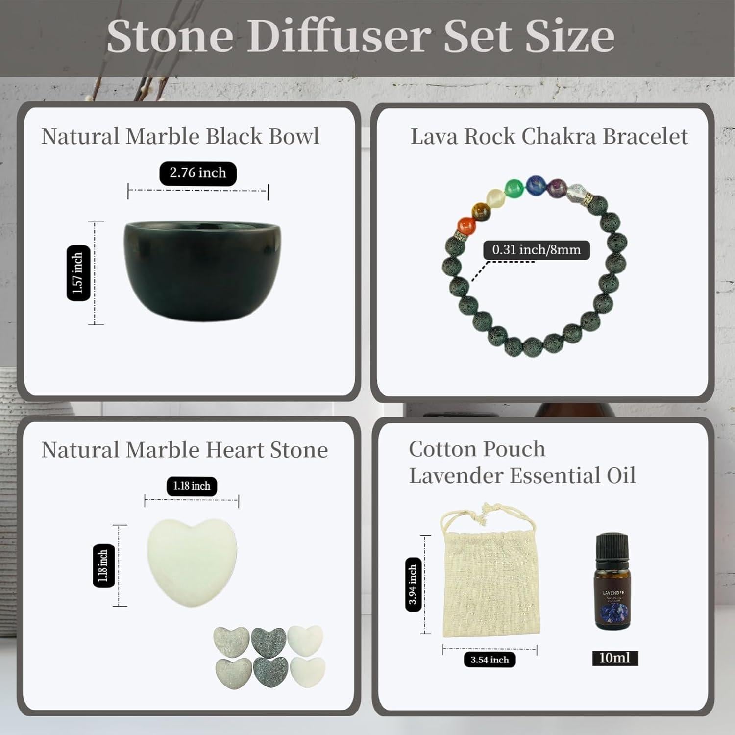 Difusor de Aromas Pasivo de Piedra Genérico con Aceite de Lavanda