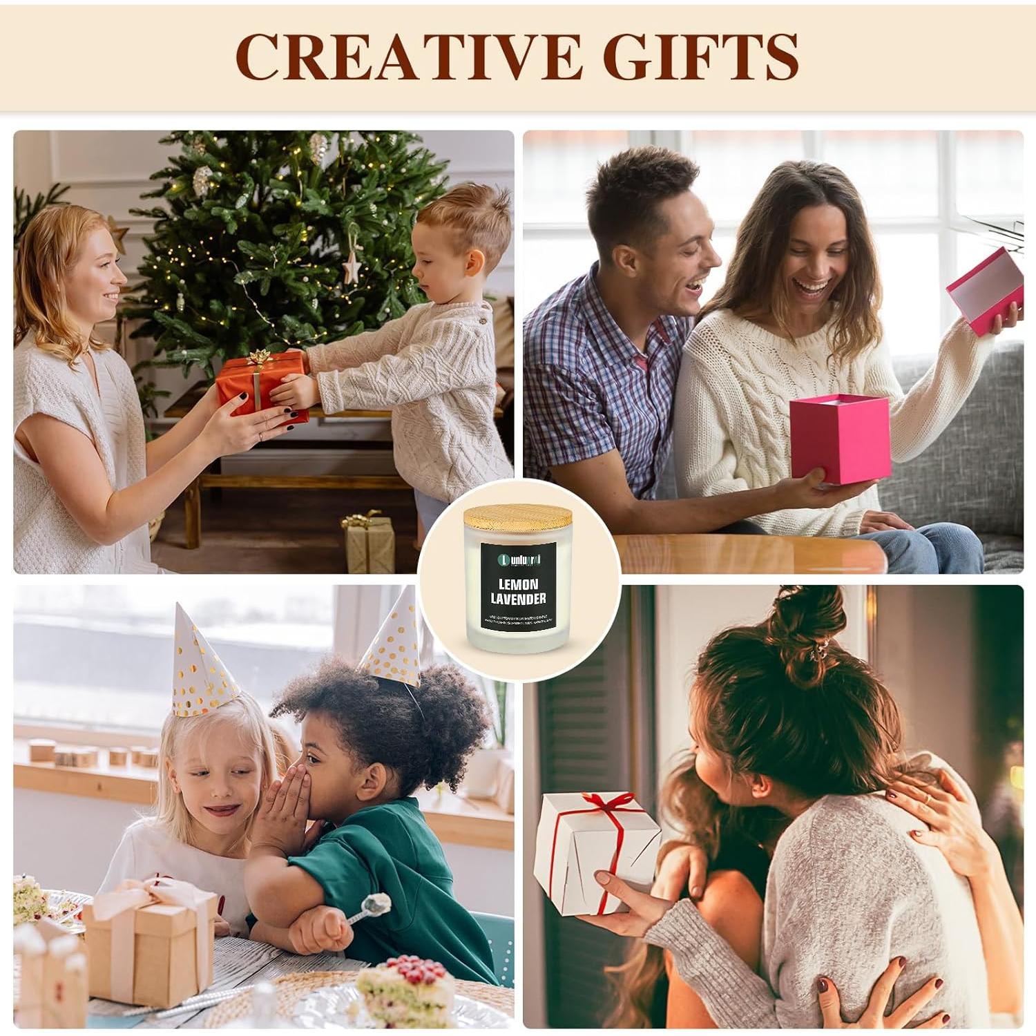 Vela Aromática de Lavanda y Limón Lunluarai 8oz No Tóxica