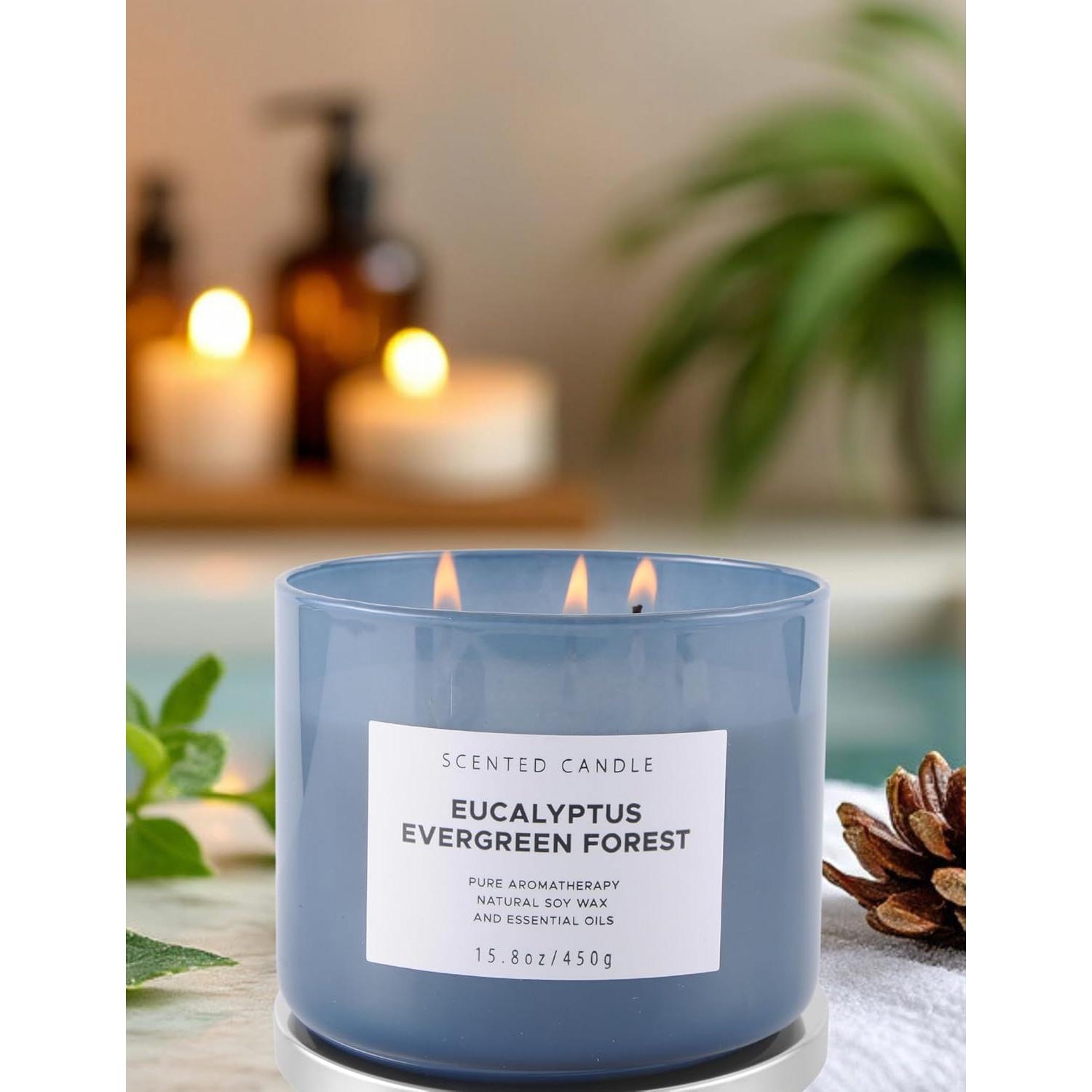 Vela de Soja 3 Mechas Eucalipto Bosque Perpetuo 448 g