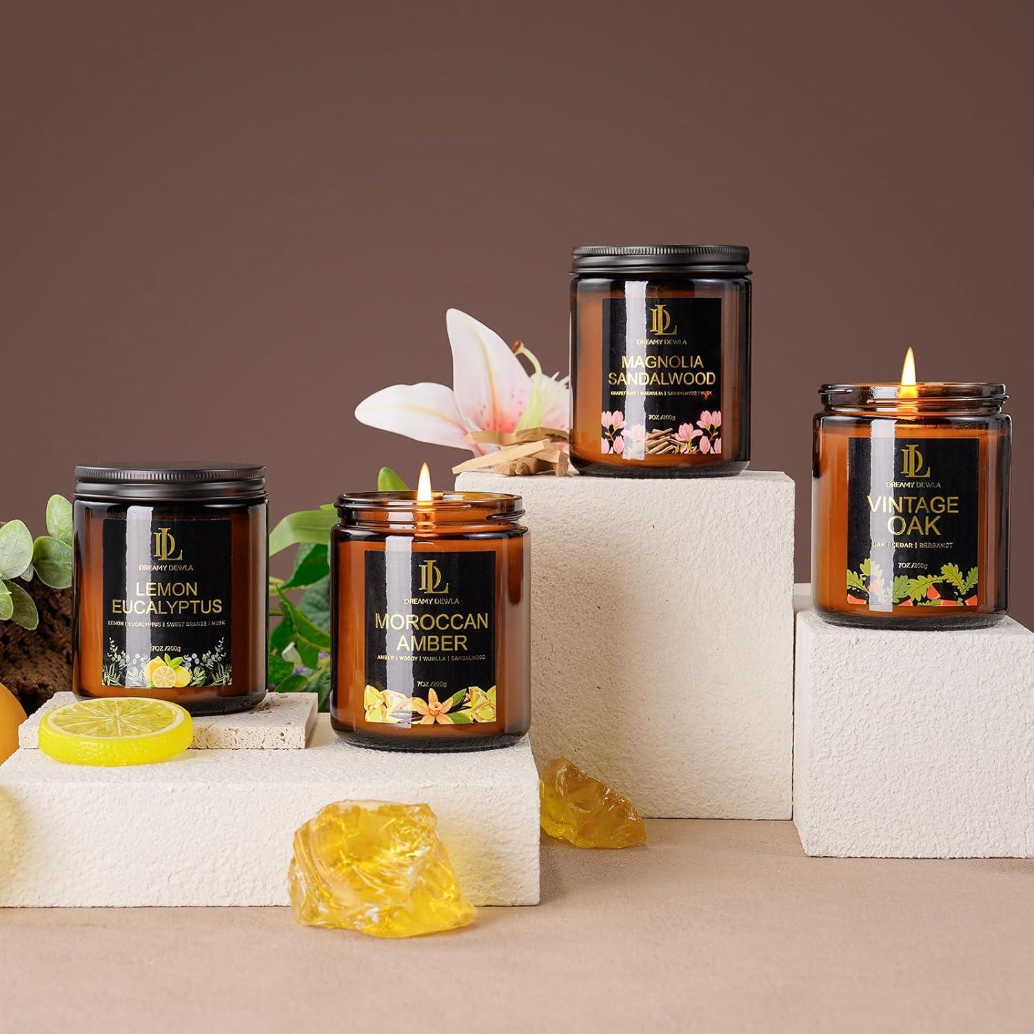 Juego de Velas Aromáticas 4 Pack DL DREAMY DEWLA - Soja 200 Horas