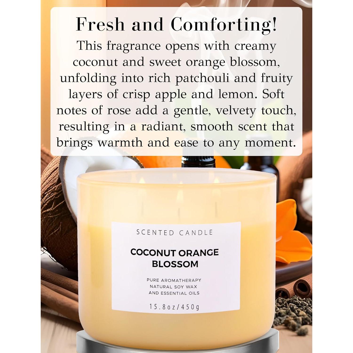 Vela Aromática de 3 Mechas T&H Coco y Flor de Naranjo 448 g