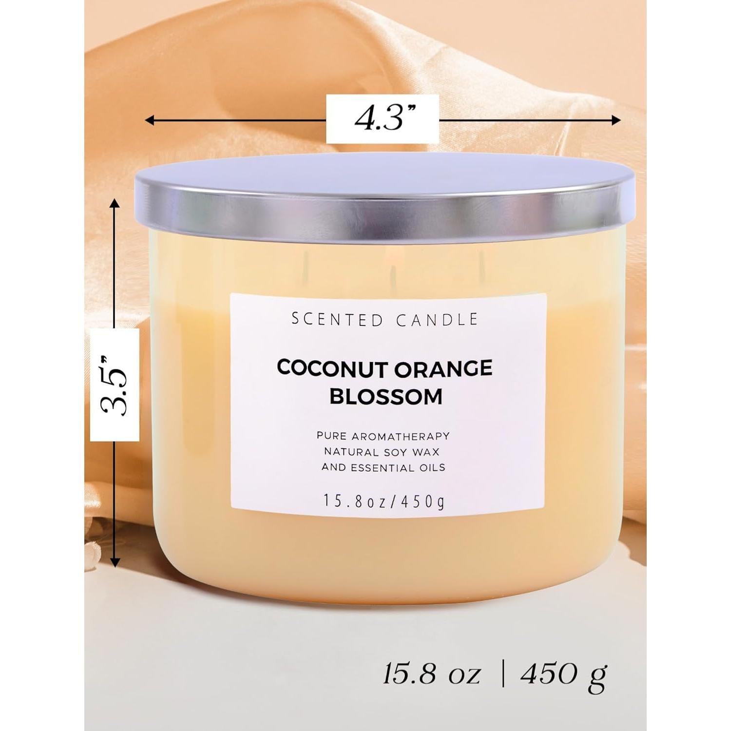 Vela Aromática de 3 Mechas T&H Coco y Flor de Naranjo 448 g