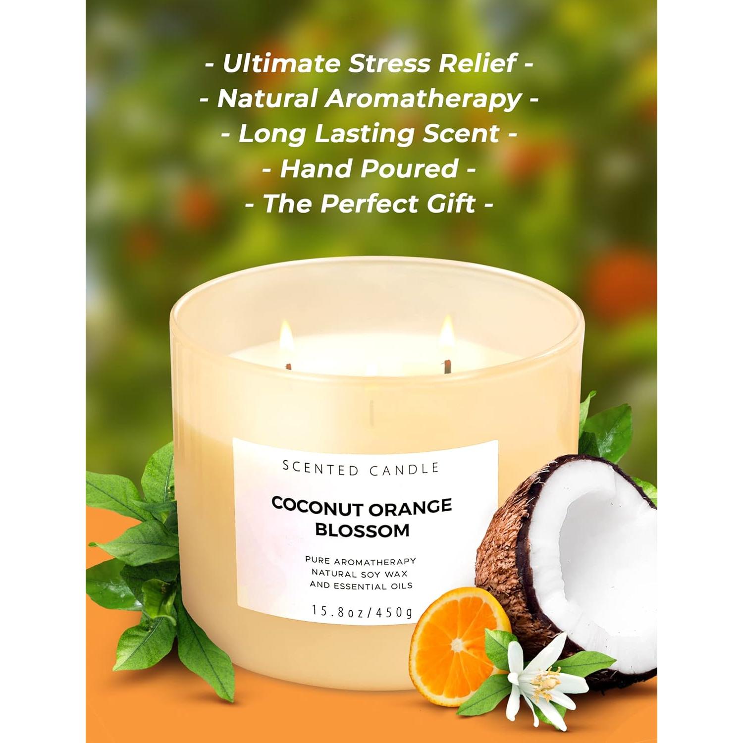 Vela Aromática de 3 Mechas T&H Coco y Flor de Naranjo 448 g