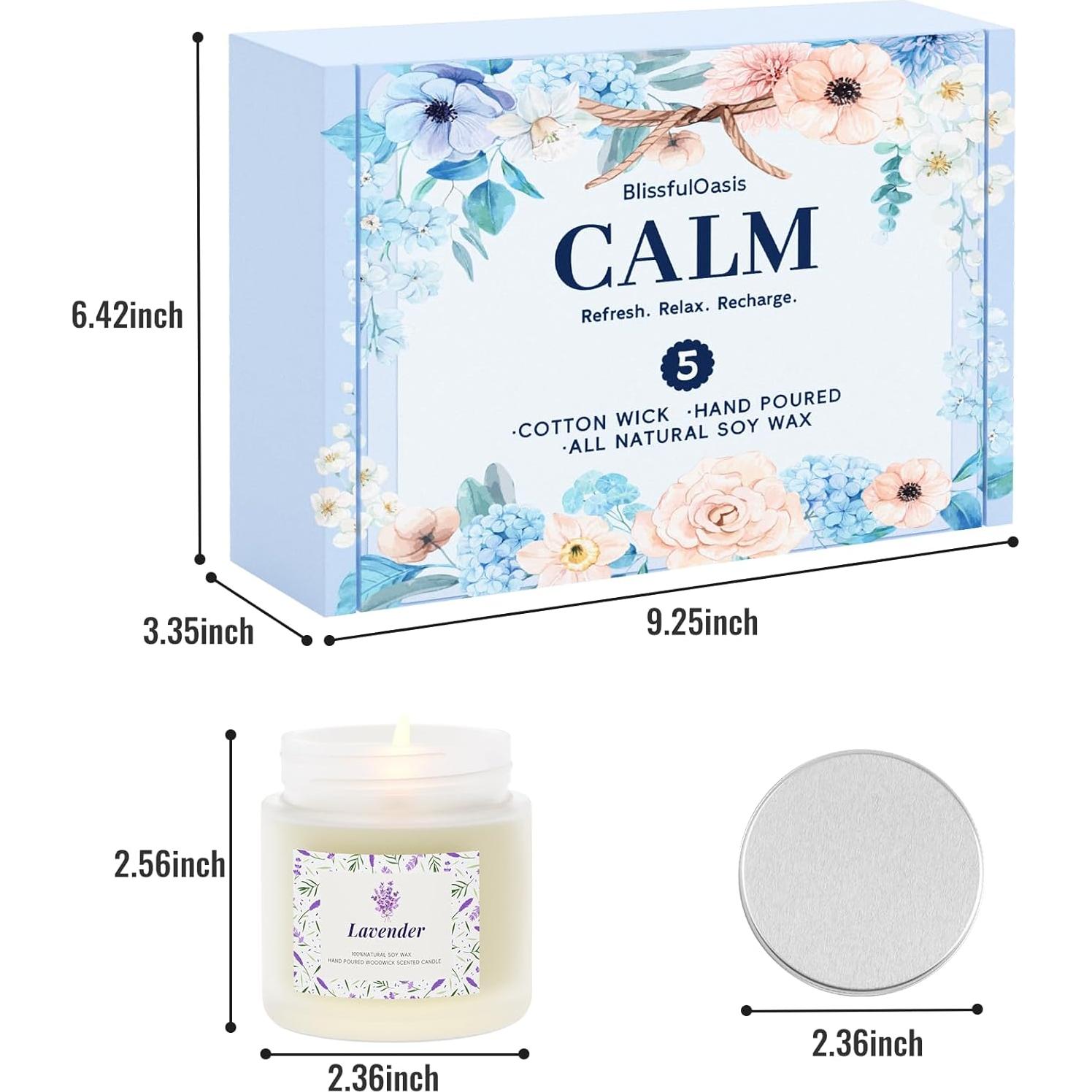 Set de 5 Velas Aromáticas BlissfulOasis - Cera de Soya Natural
