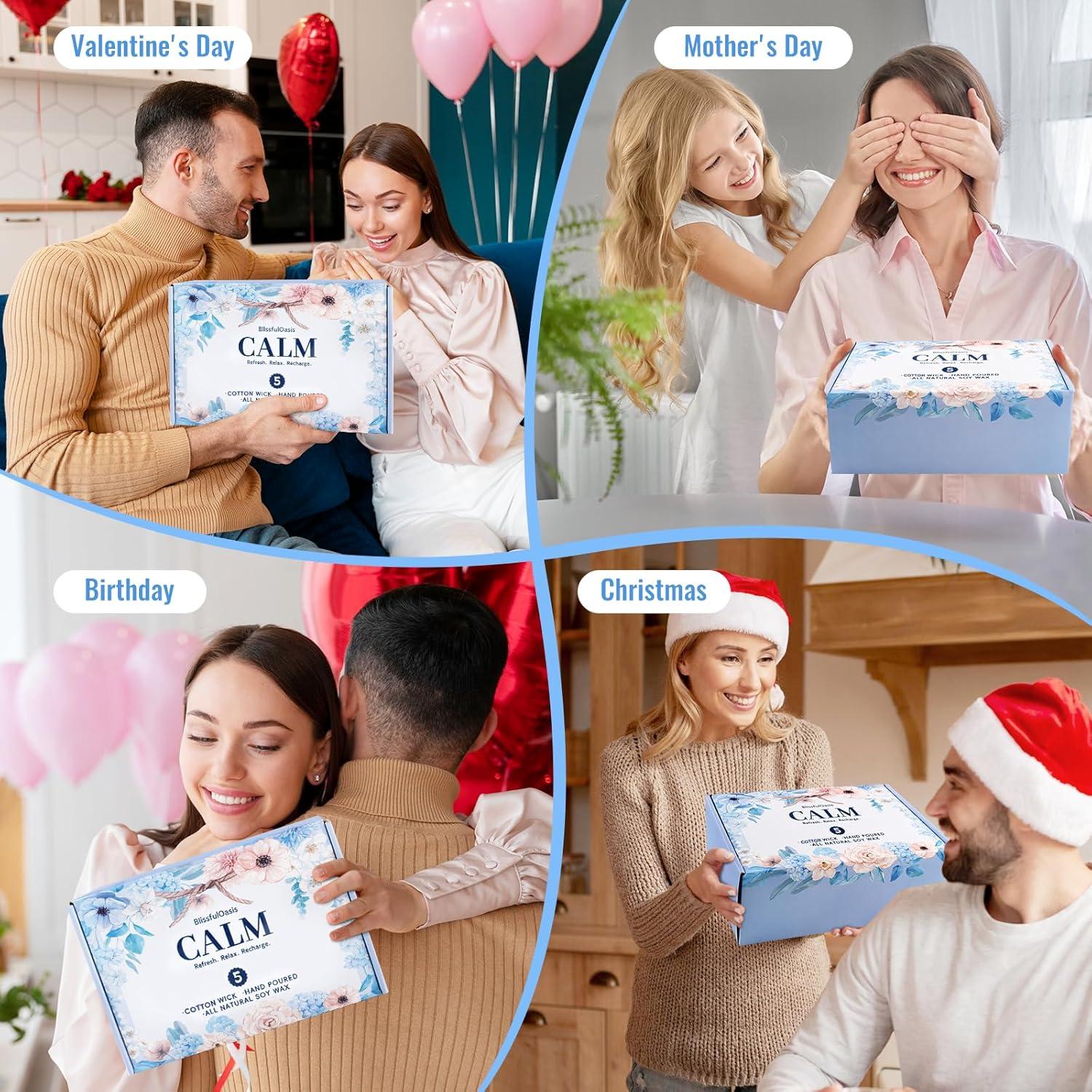 Set de 5 Velas Aromáticas BlissfulOasis - Cera de Soya Natural