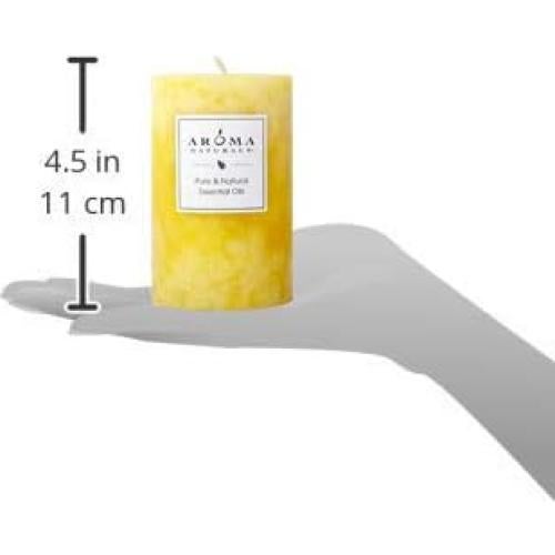 Vela Pilar Aromática Natural Aroma Naturals 6.35x10.16 cm Naranja y Hierba Limón