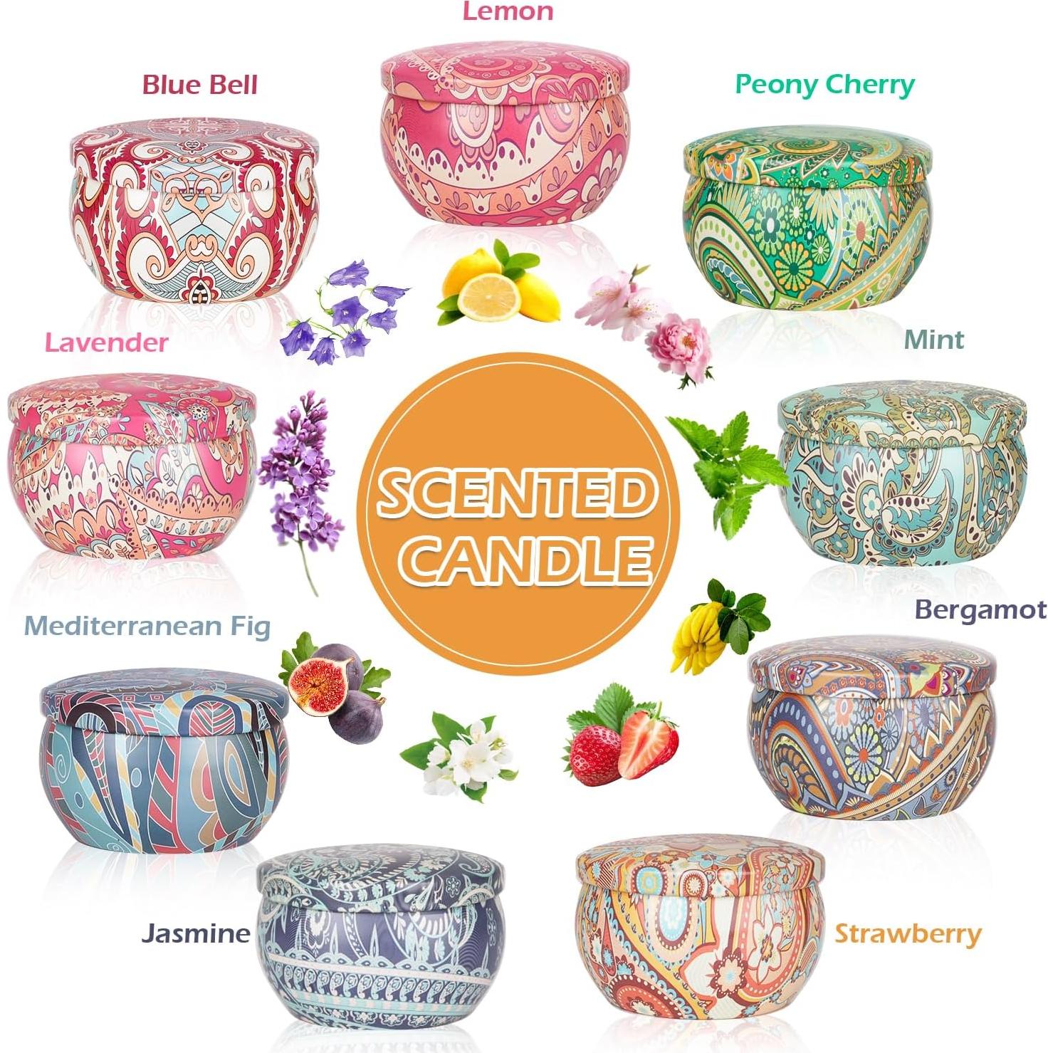 Set de 9 Velas Aromáticas OFUN de Cera de Soja 140-200 Horas