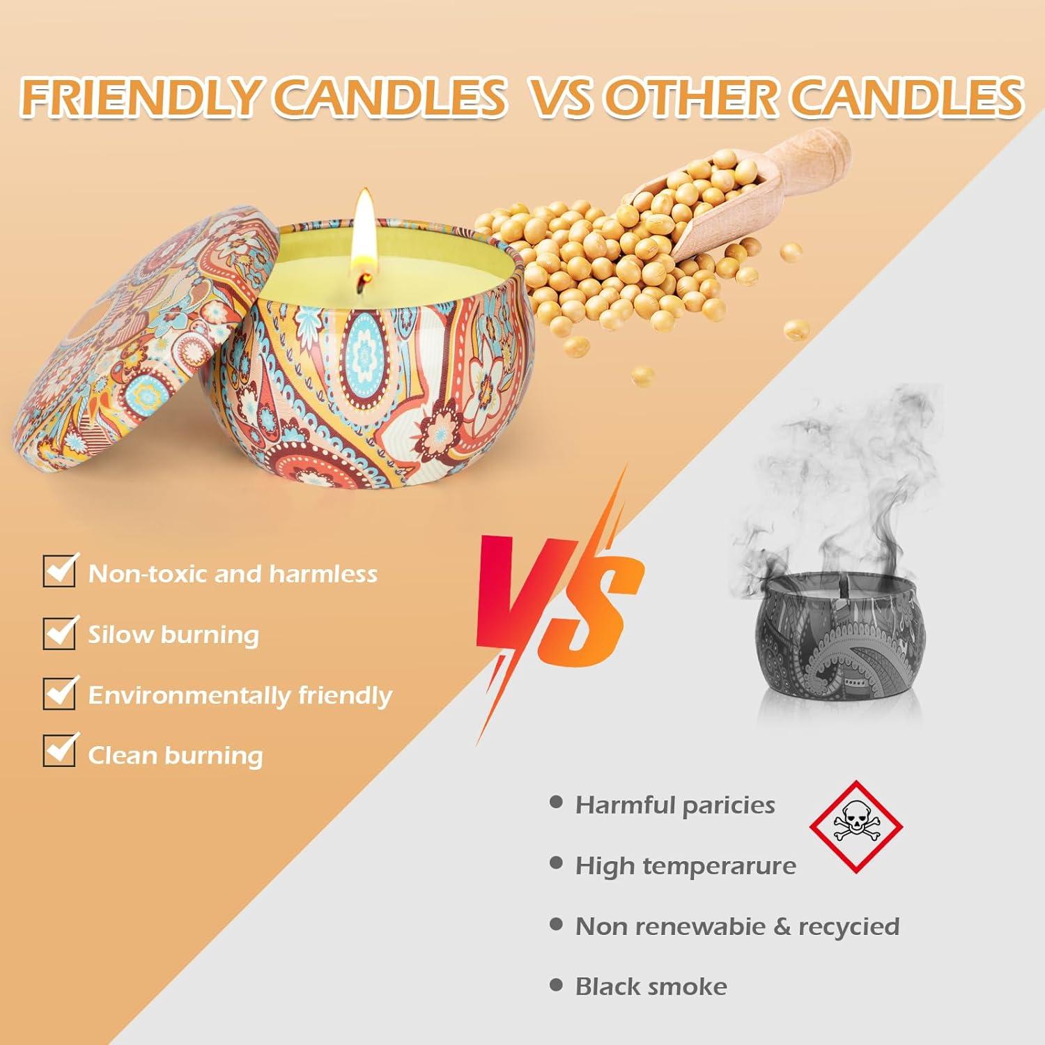 Set de 9 Velas Aromáticas OFUN de Cera de Soja 140-200 Horas