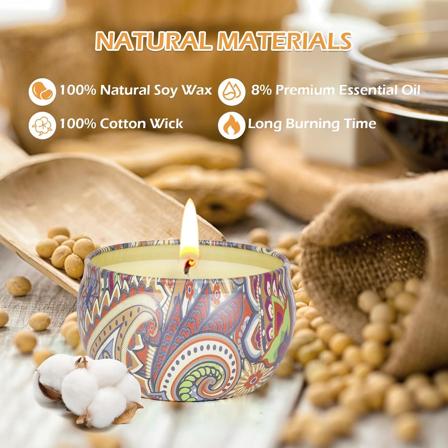 Set de 9 Velas Aromáticas OFUN de Cera de Soja 140-200 Horas