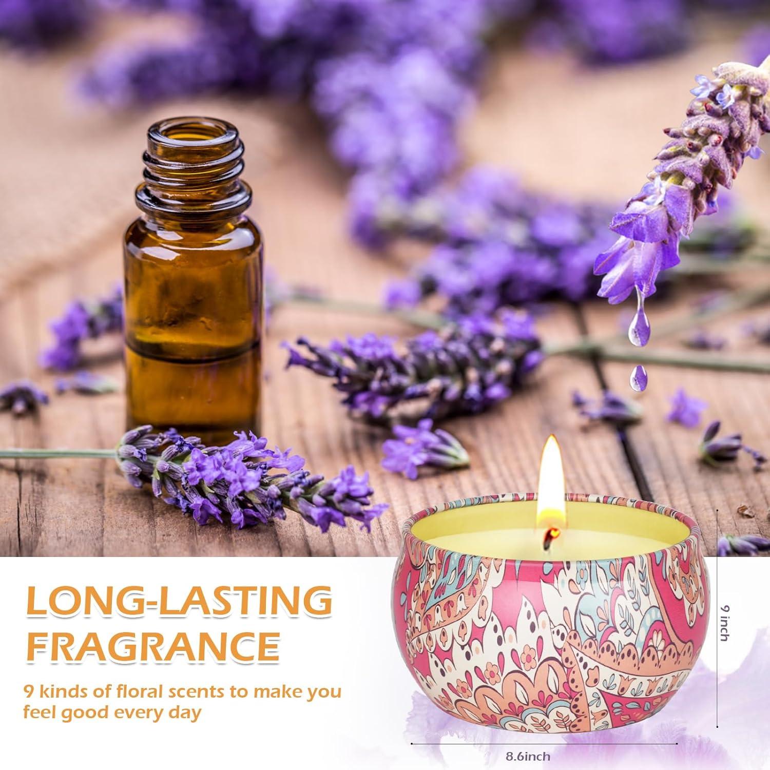 Set de 9 Velas Aromáticas OFUN de Cera de Soja 140-200 Horas