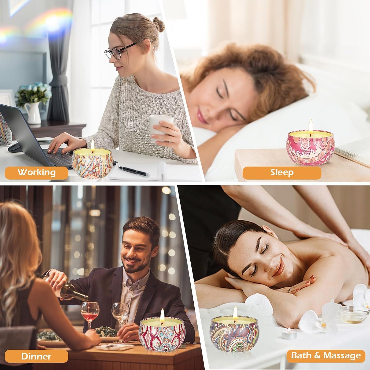 Set de 9 Velas Aromáticas OFUN de Cera de Soja 140-200 Horas