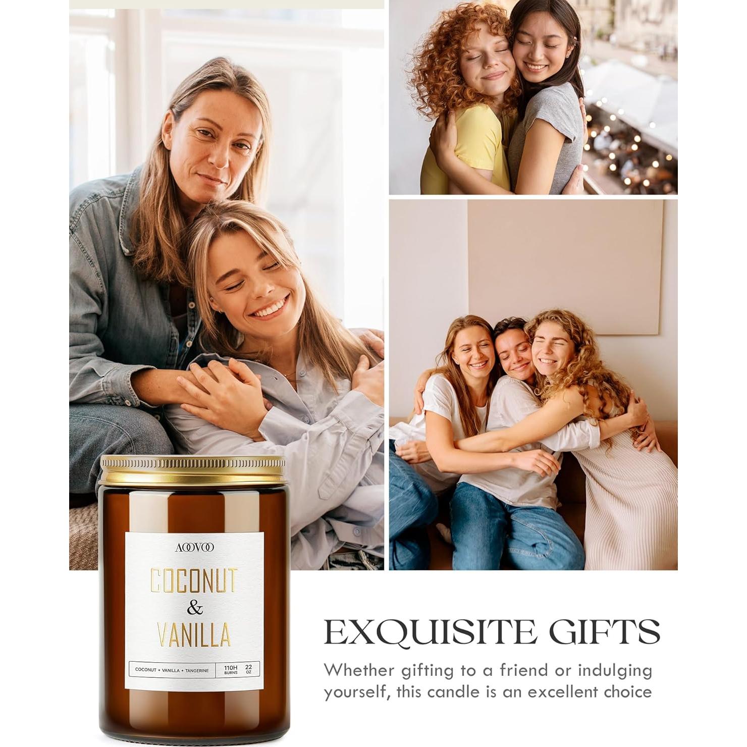 Vela Aromática de Cera de Soja AOOVOO Coco Vainilla 622g