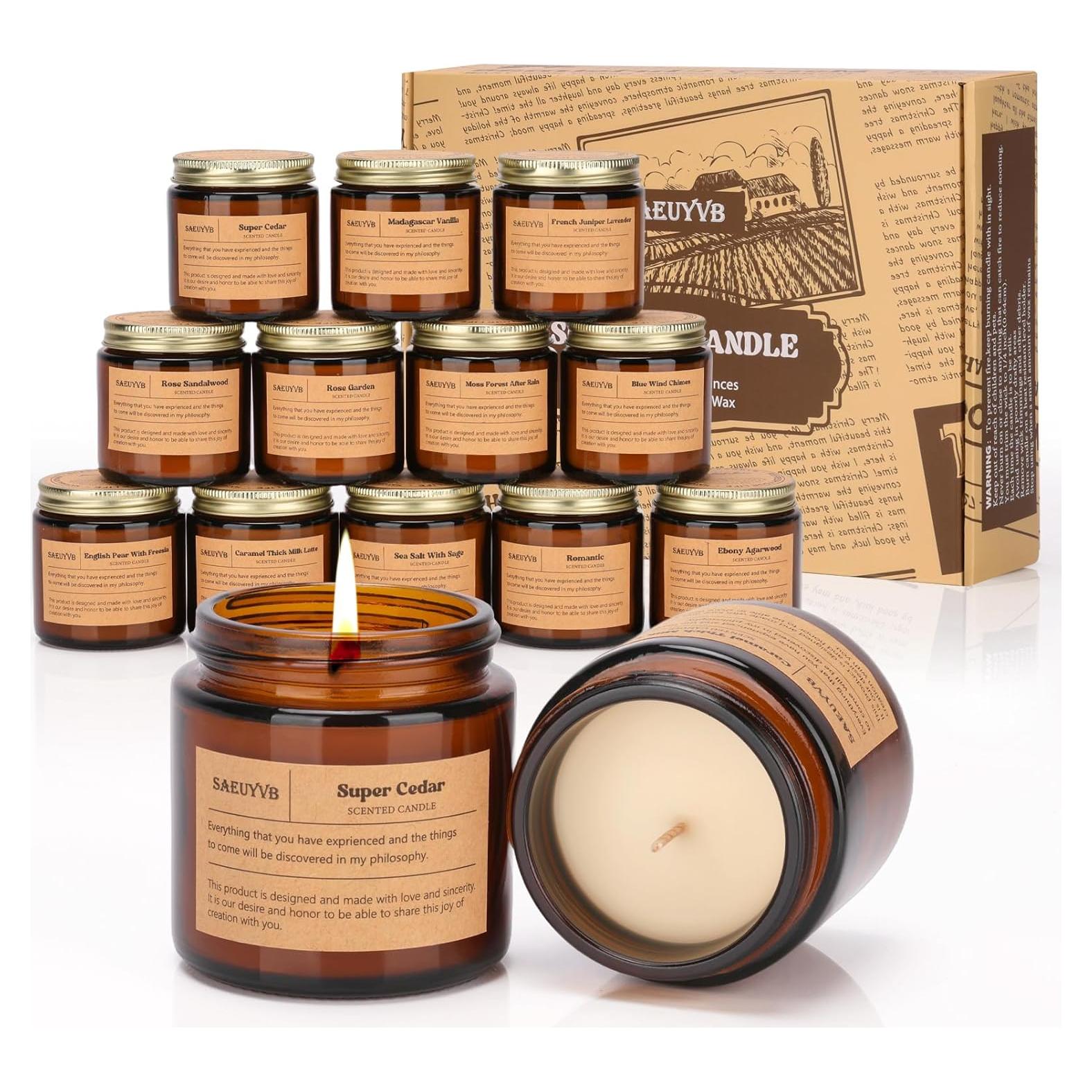 Set de 12 Velas Aromáticas de Soja SAEUYVB - 20 horas