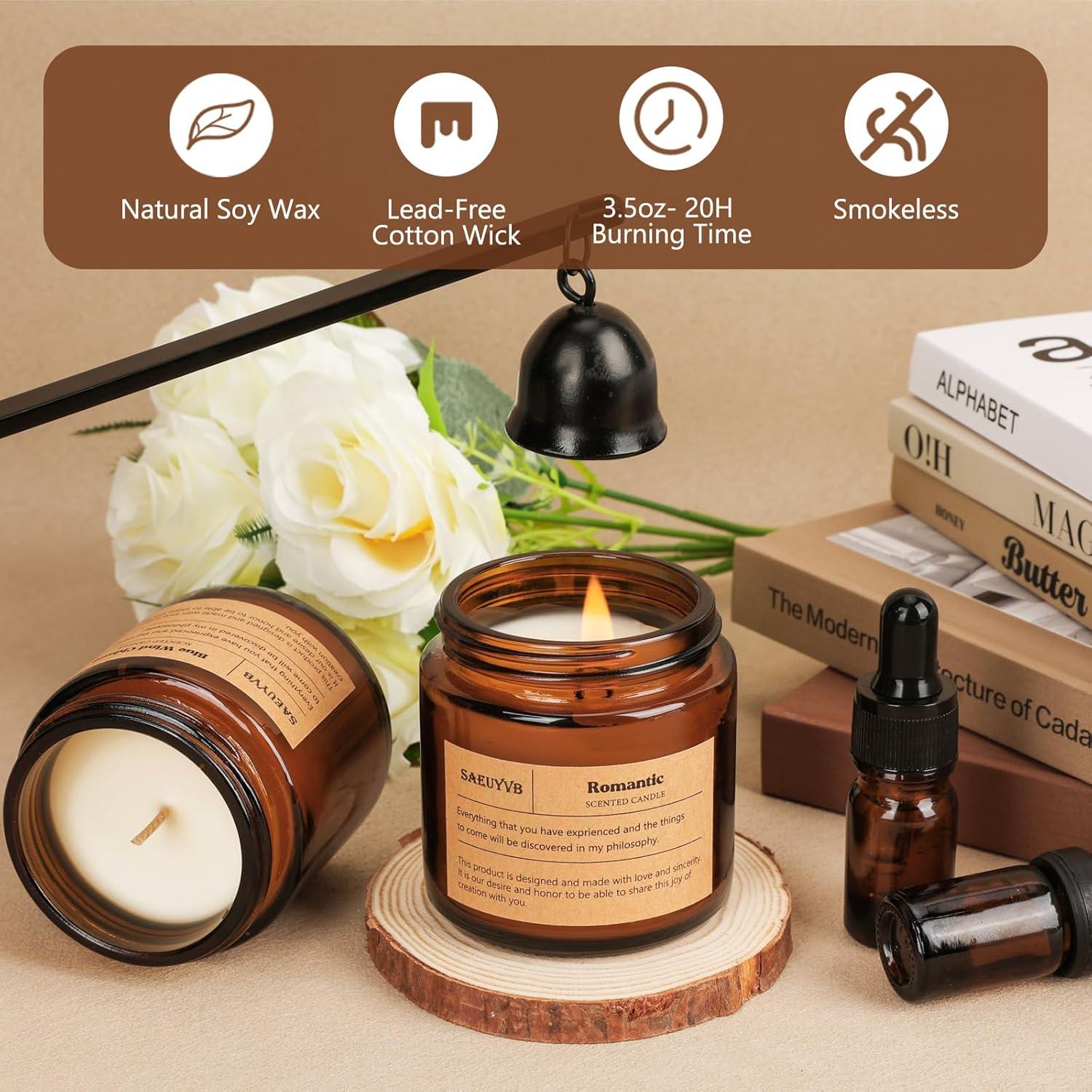 Set de 12 Velas Aromáticas de Soja SAEUYVB - 20 horas