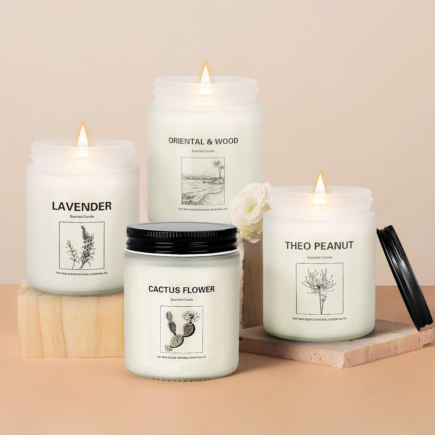 Set de Velas Aromáticas de Lavanda - Cera de Soya 6 Piezas