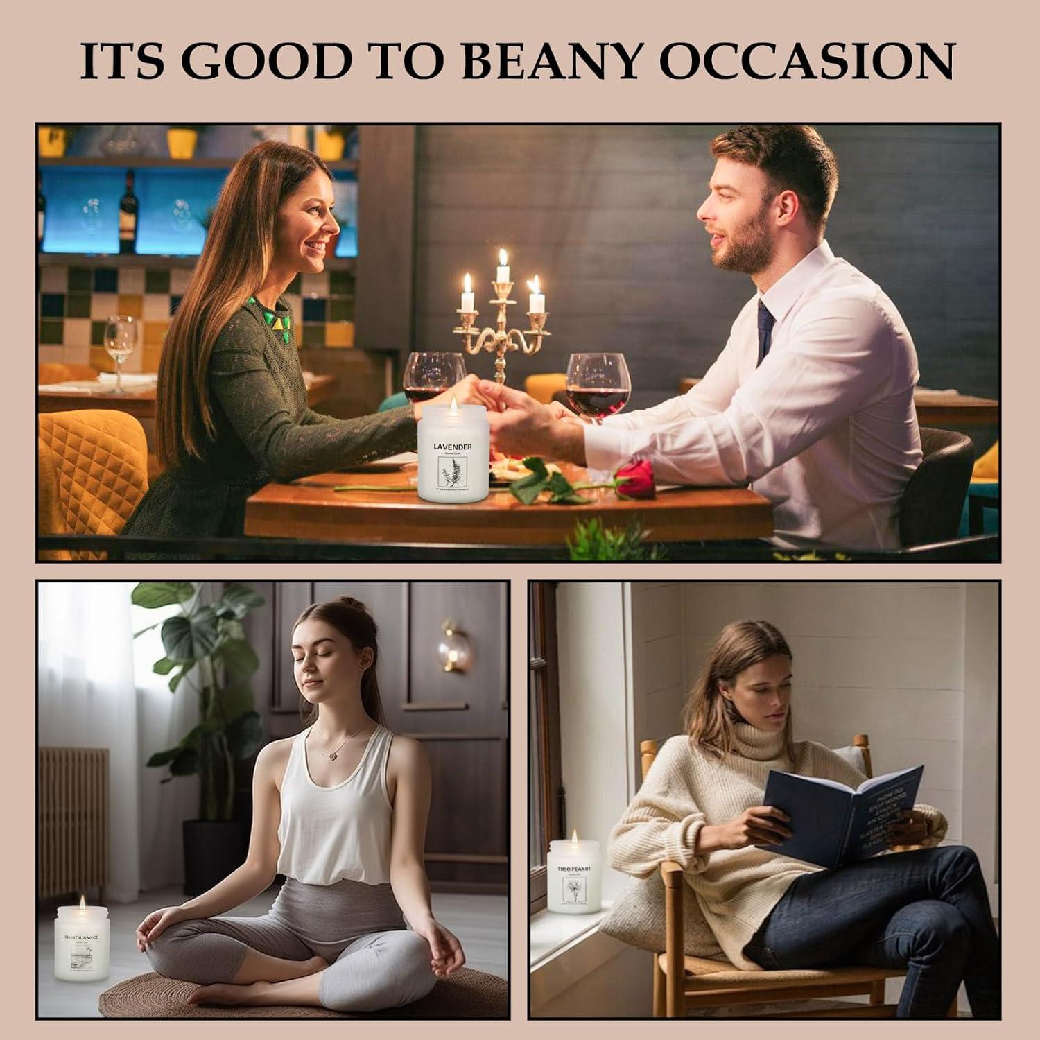 Set de Velas Aromáticas de Lavanda - Cera de Soya 6 Piezas