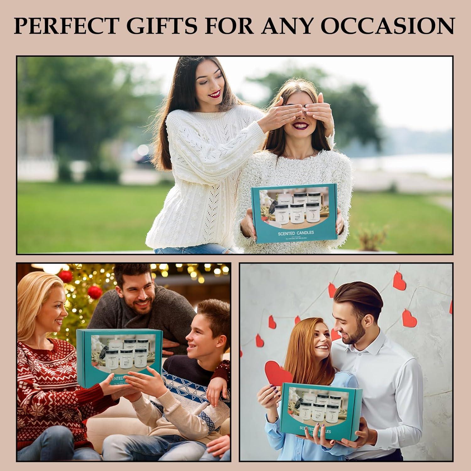 Set de Velas Aromáticas de Lavanda - Cera de Soya 6 Piezas