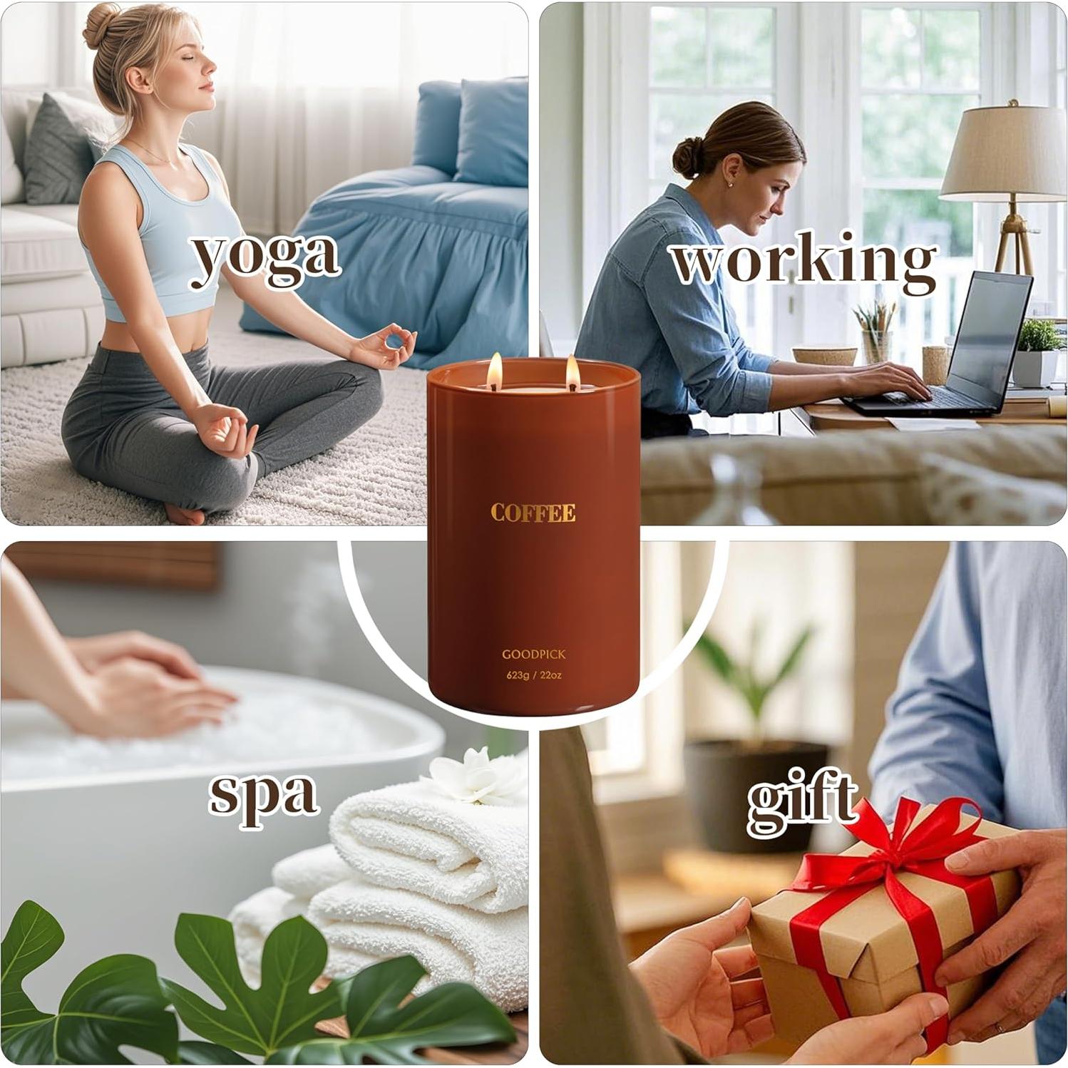 Vela Aromática de Soja Goodpick 622 g Café 120 Horas Quema