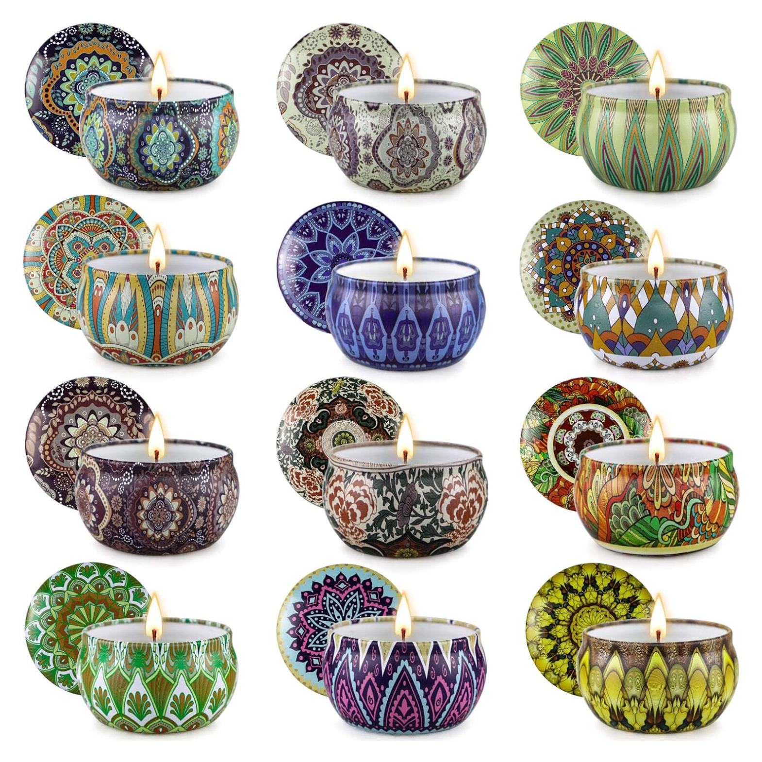 Conjunto de 12 Velas Aromatizadas JXDLSQ de Cera de Soja