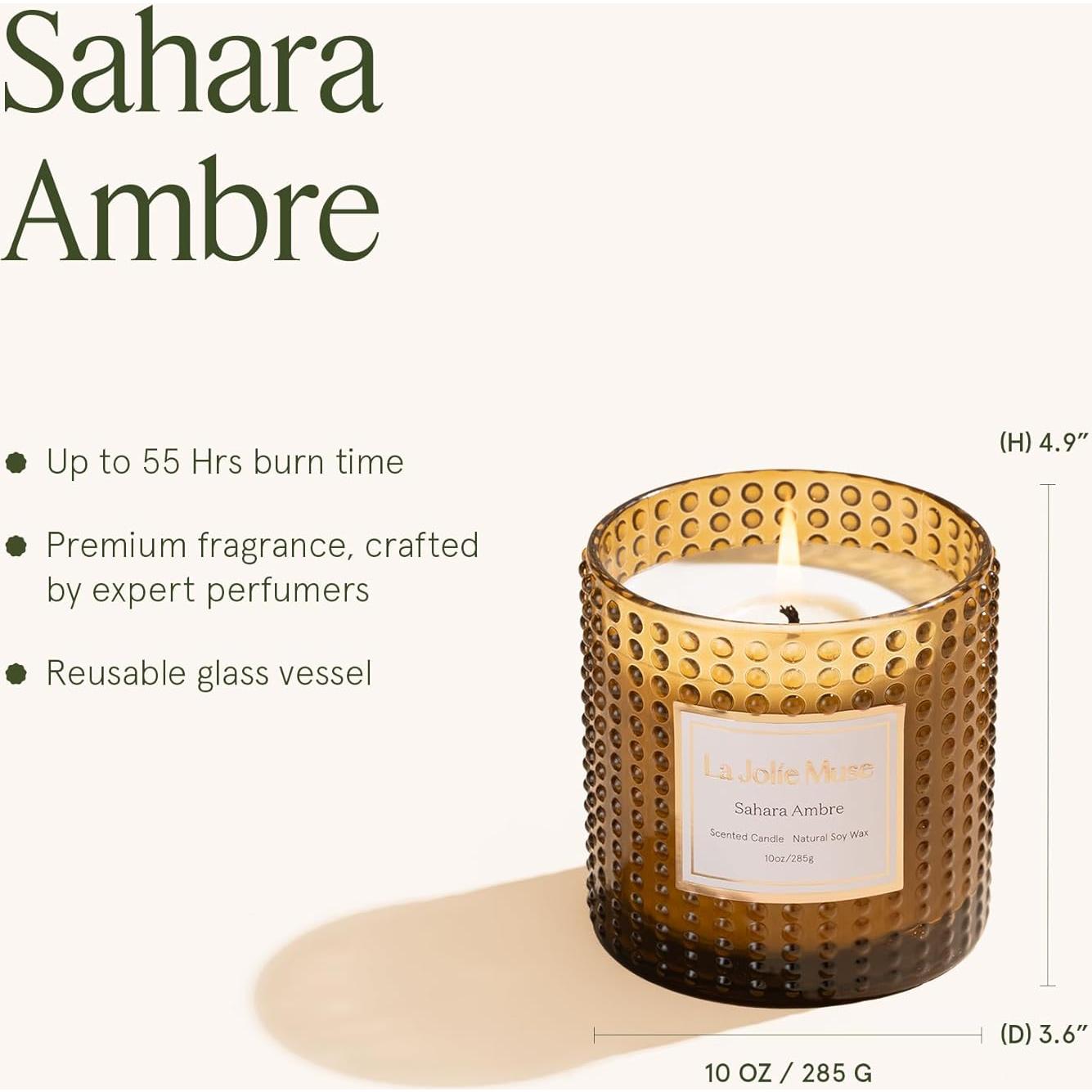 Vela de Soja LA JOLIE MUSE Ámbar del Sahara 10 oz