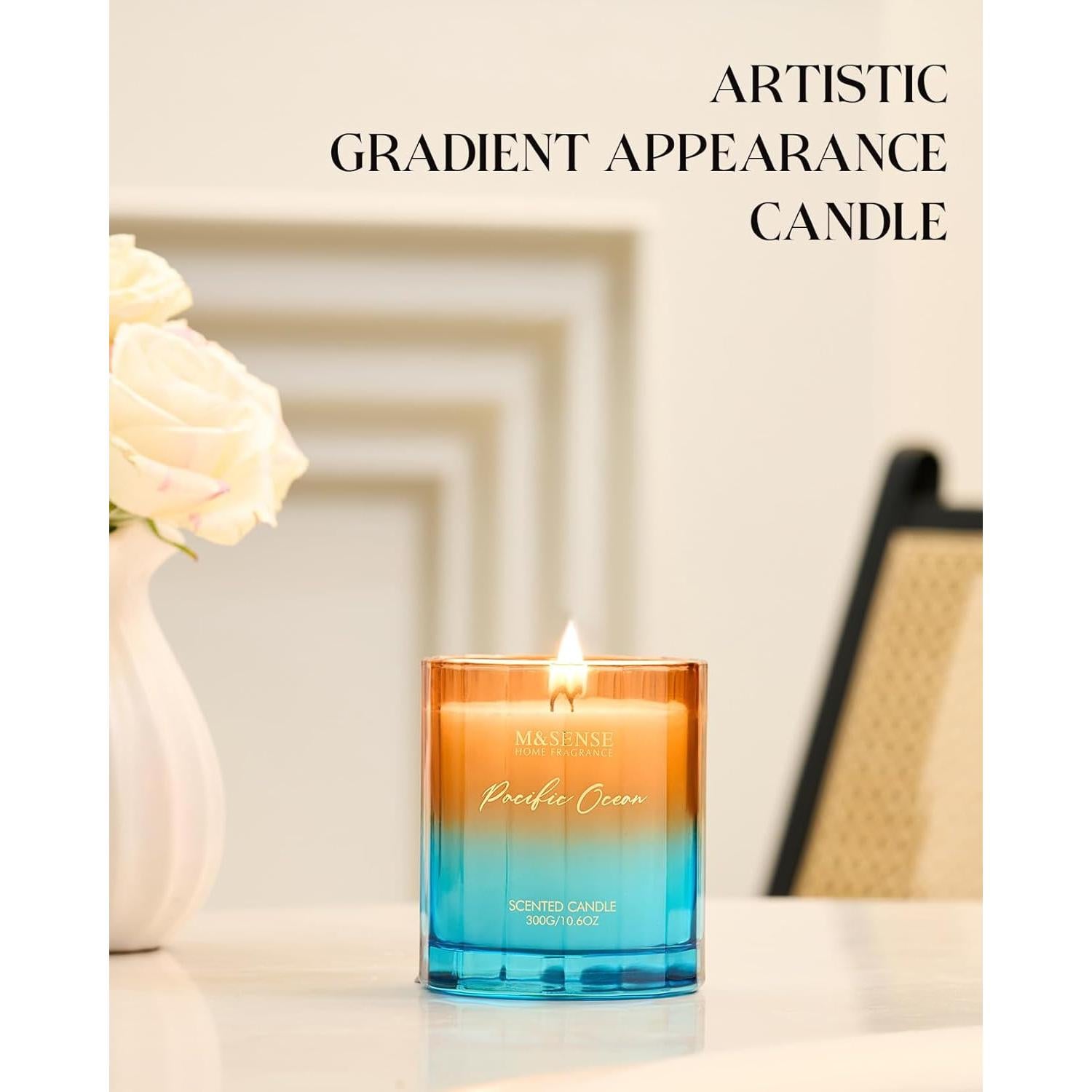 Vela Aromática M&SENSE Océano 300g Cera de Soja 60h Quema