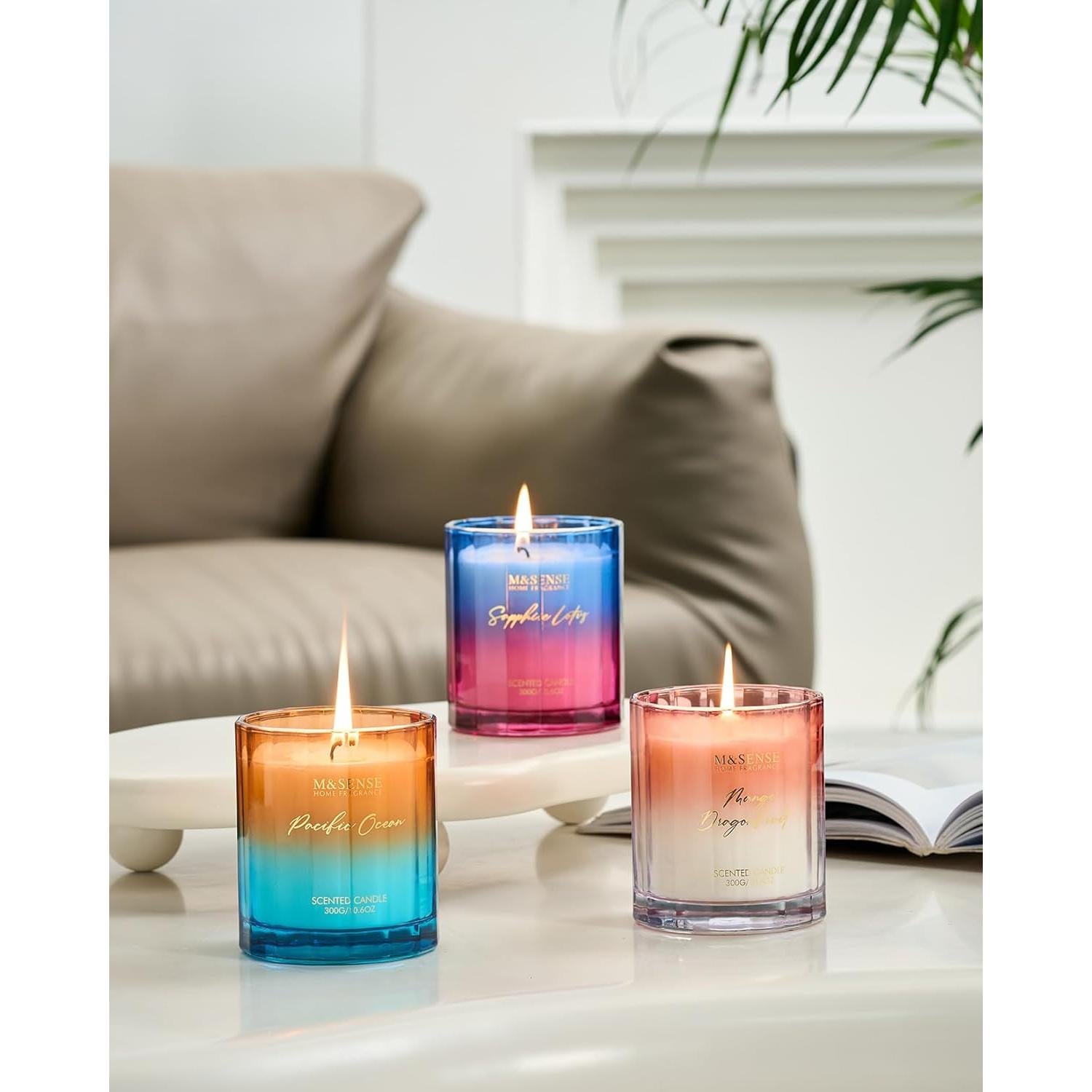 Vela Aromática M&SENSE Océano 300g Cera de Soja 60h Quema