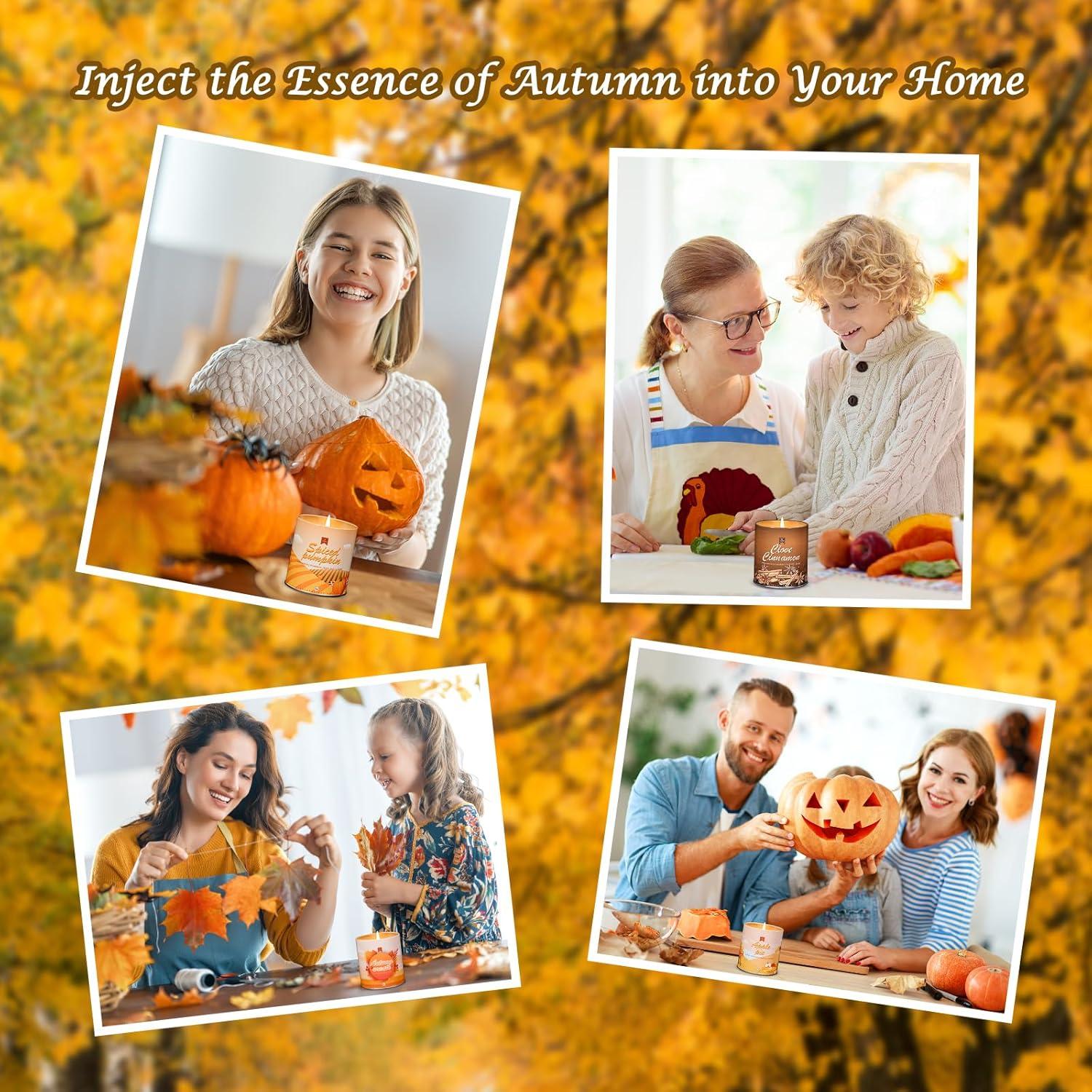 Juego de 4 Velas Aromáticas Otoñales C CACALOM 312g