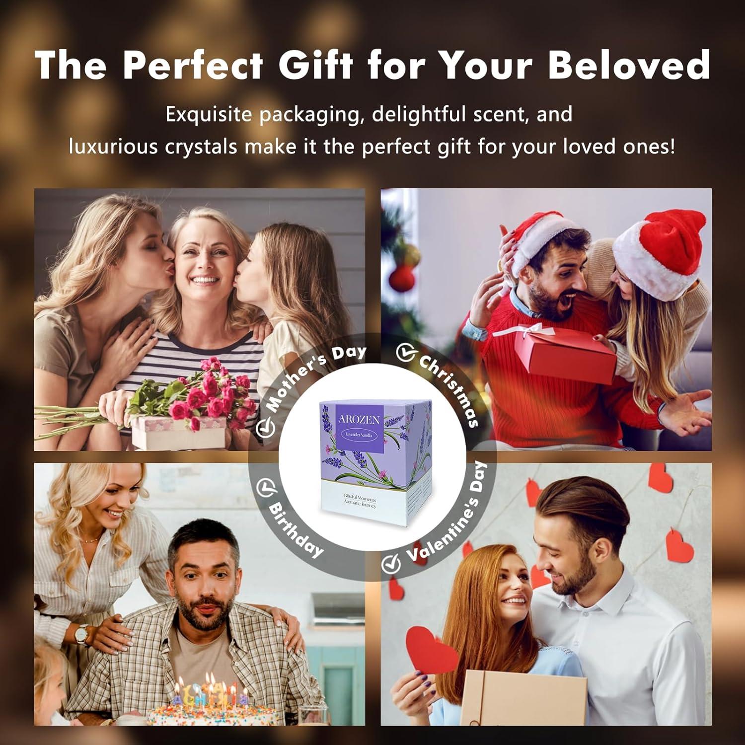 Vela Aromática de Lavanda y Vainilla AROZEN 10oz Cera Soja 55H