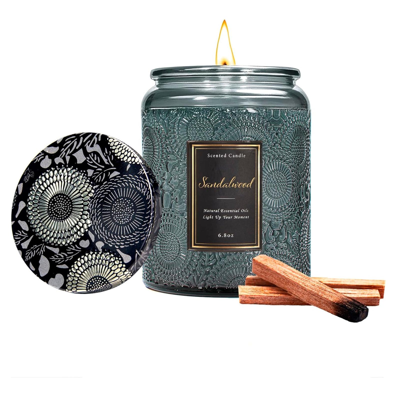 Vela Aromática de Sándalo Azulfra 193 g Cera de Soja Ecológica