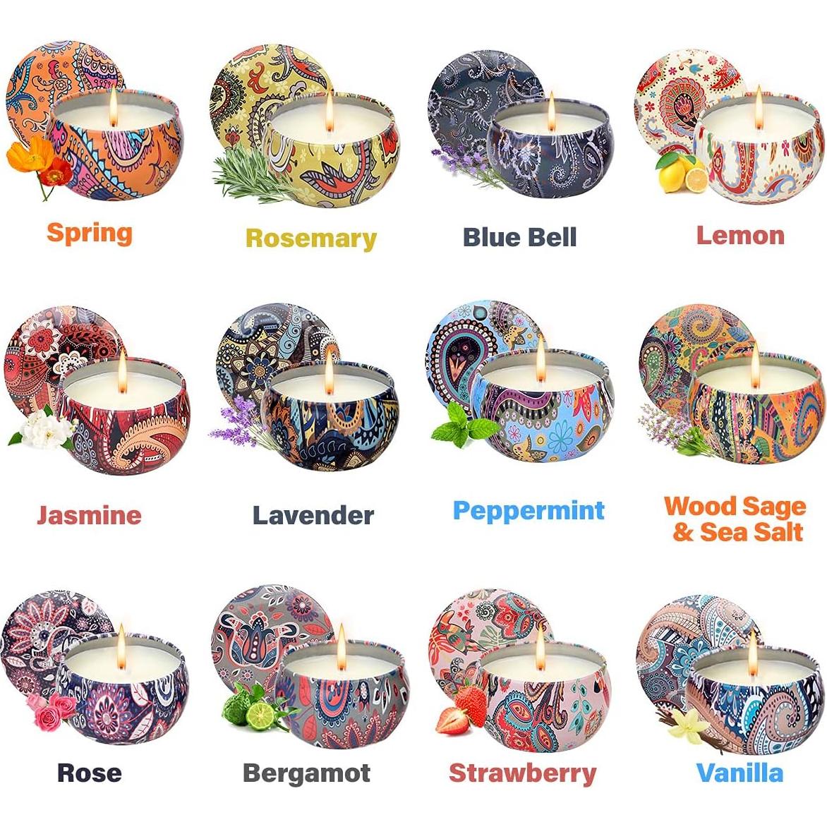 Juego de 12 Velas Aromáticas de Soja Primevolve - 70.9g