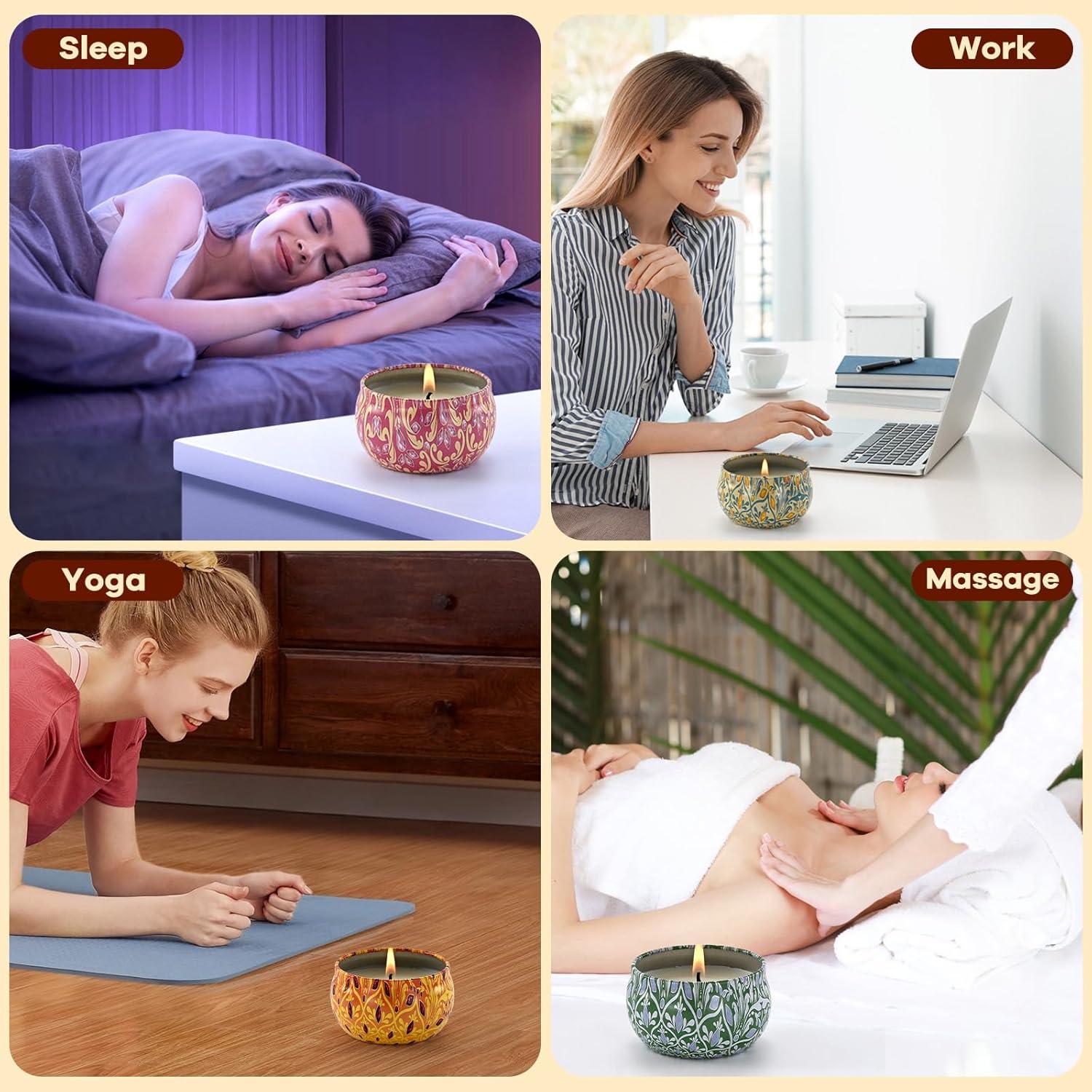 Juego de 12 Velas Aromáticas de Soja Obisesio - 70.87 g cada una