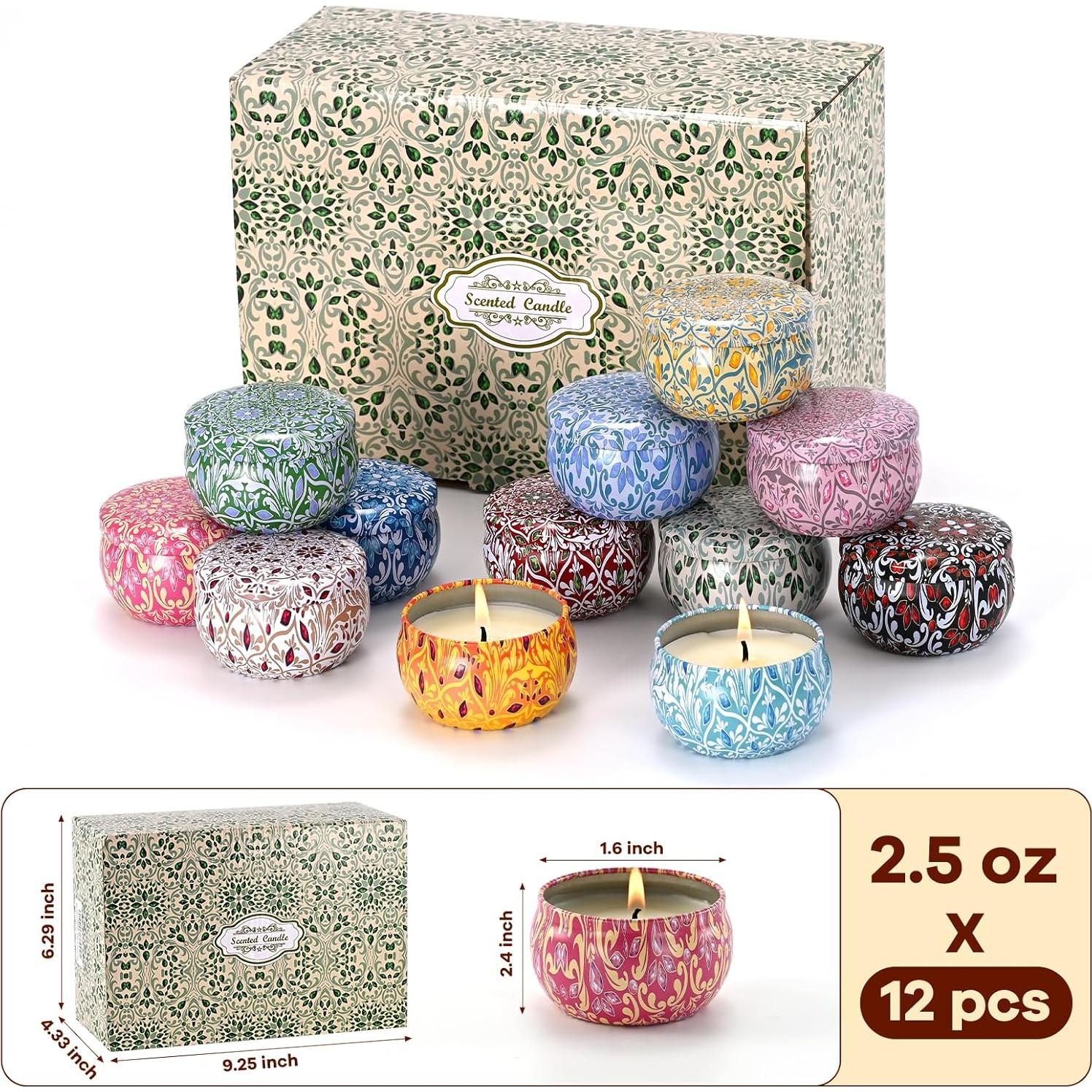 Juego de 12 Velas Aromáticas de Soja Obisesio - 70.87 g cada una