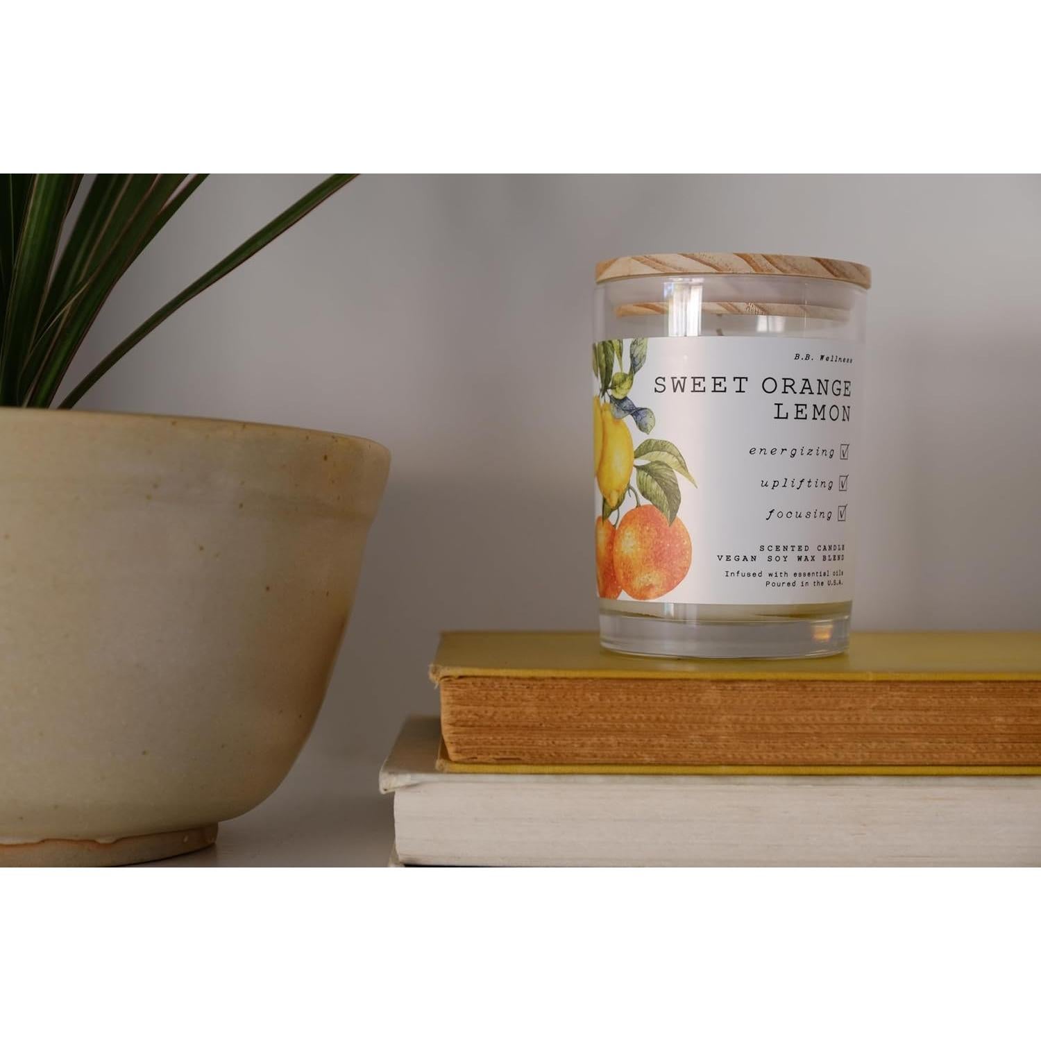 Vela de Cera de Soja Vegana B.B. Wellness 255 g Naranja Dulce Limón