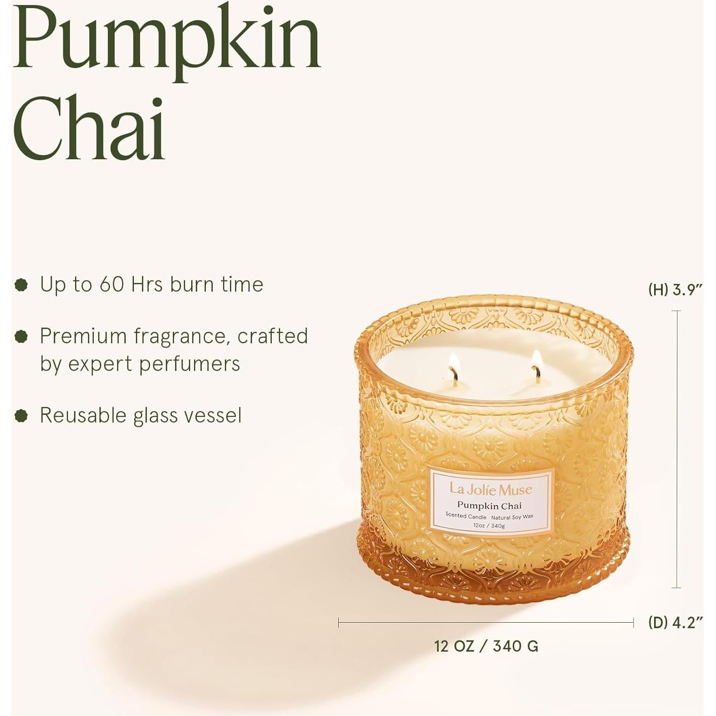 Vela Aromática de Soja LA JOLIE MUSE 340g Chai de Calabaza