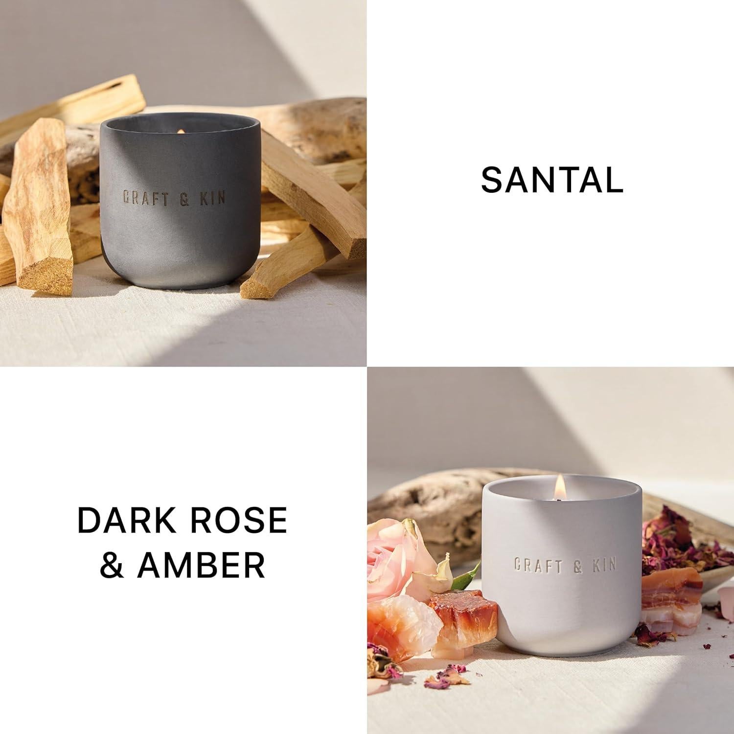 Juego de Velas Aromáticas Craft & Kin | 4 Velas 85g | Cera de Soja