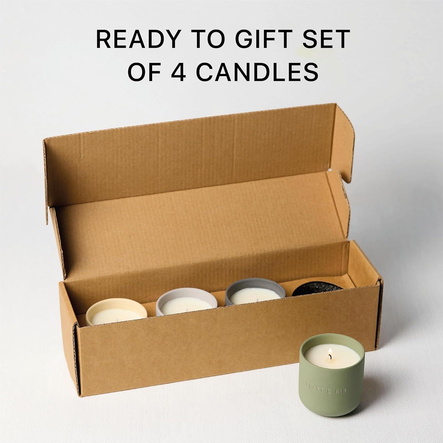Juego de Velas Aromáticas Craft & Kin | 4 Velas 85g | Cera de Soja