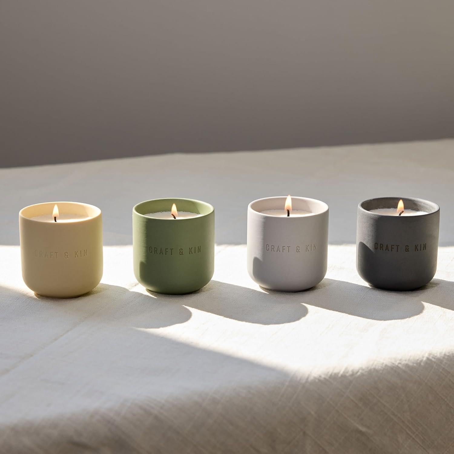 Juego de Velas Aromáticas Craft & Kin | 4 Velas 85g | Cera de Soja