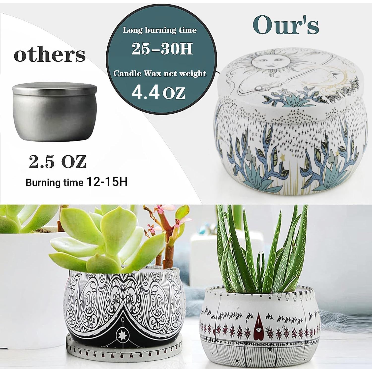 Juego de 6 Velas Aromáticas de Soja BXGRH - 200 Horas