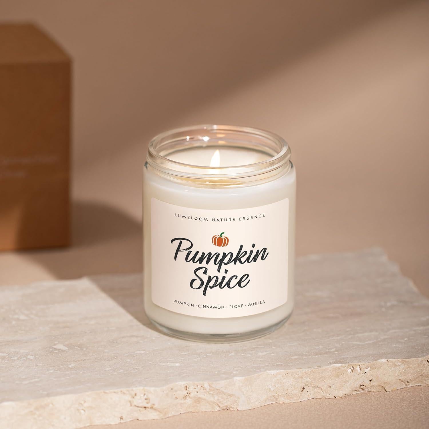 Vela Aromática de Calabaza LUMELOOM 9oz - Cera de Soja