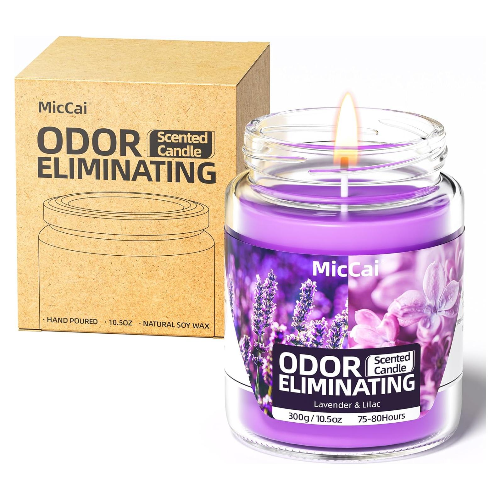 Set de Velas Desodorizantes MicCai de Soja Lavanda y Lila