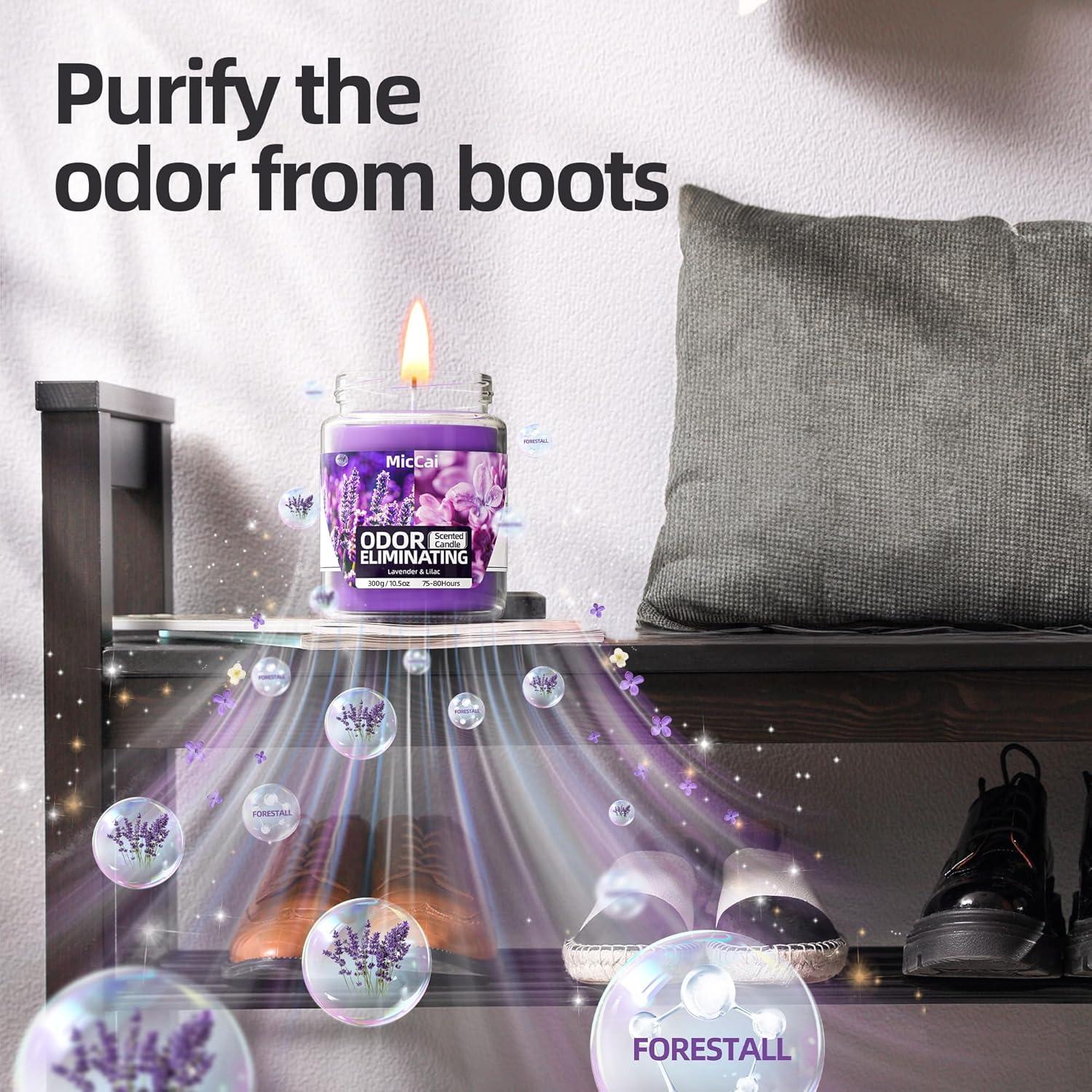 Set de Velas Desodorizantes MicCai de Soja Lavanda y Lila