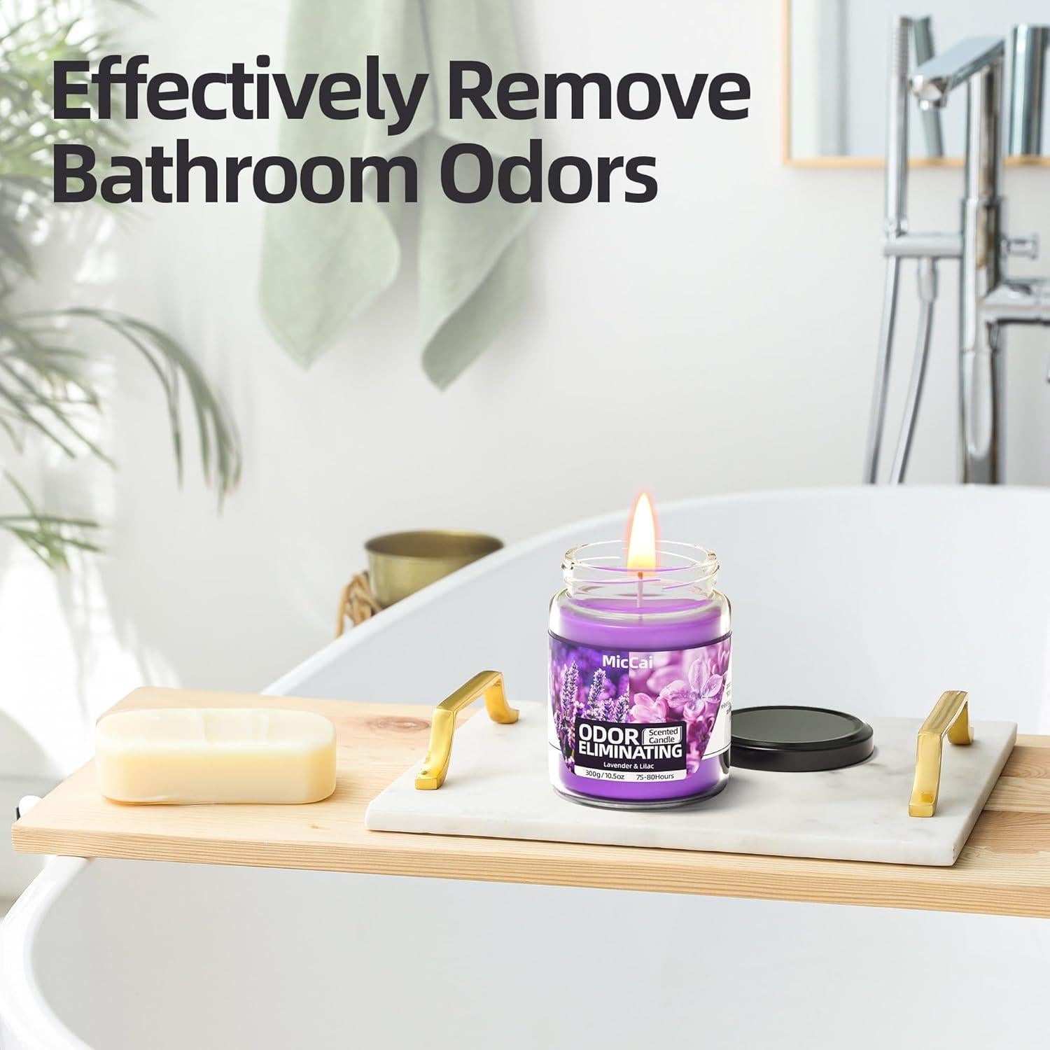 Set de Velas Desodorizantes MicCai de Soja Lavanda y Lila
