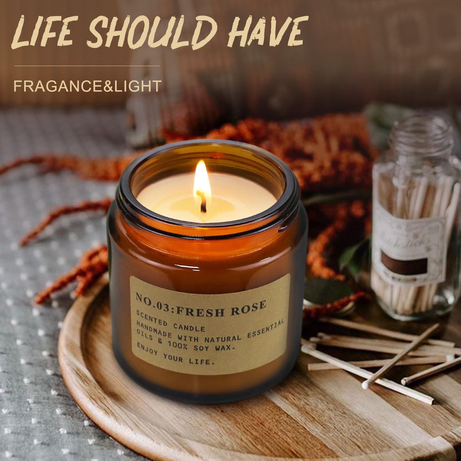 Set de 6 Velas Aromáticas de Soja Natural - Cera de Soja - Regalos