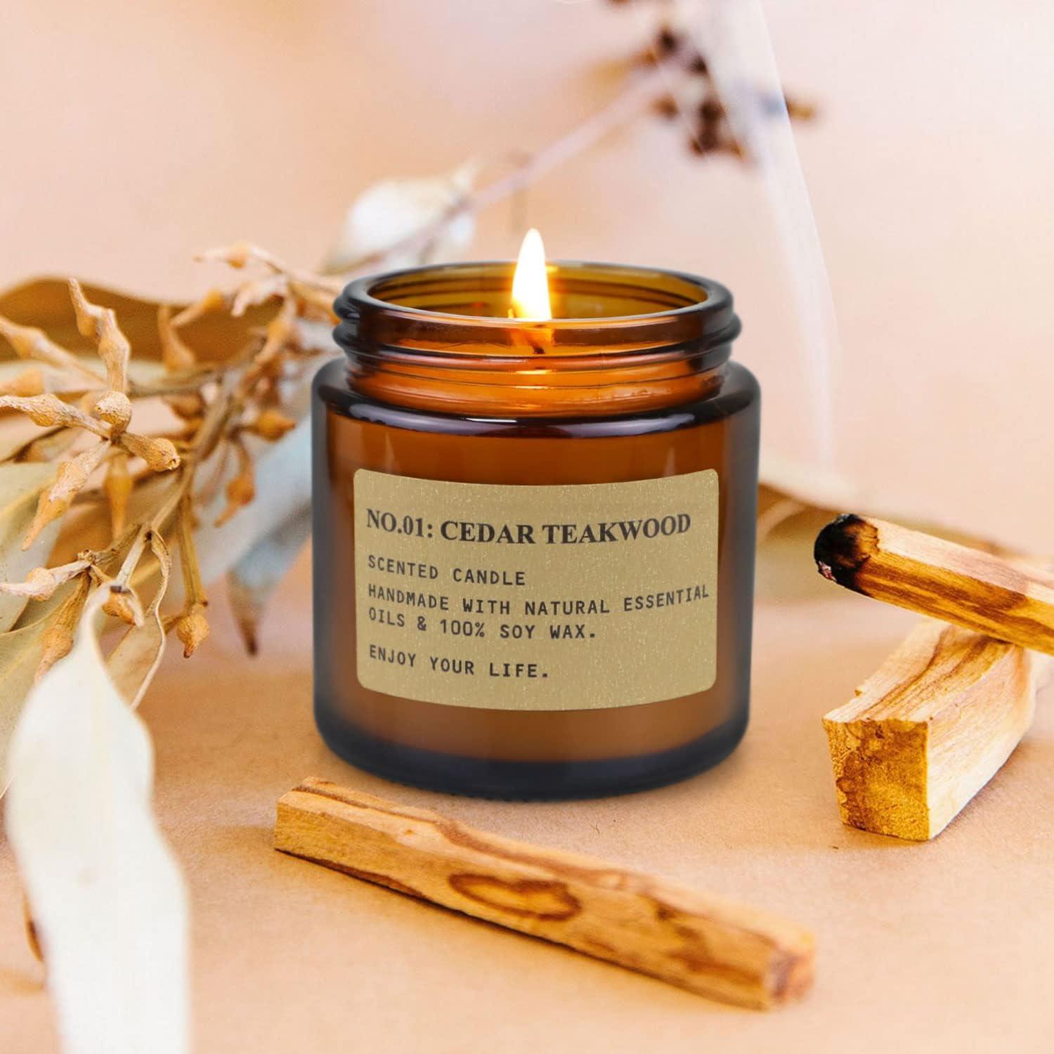 Set de 6 Velas Aromáticas de Soja Natural - Cera de Soja - Regalos